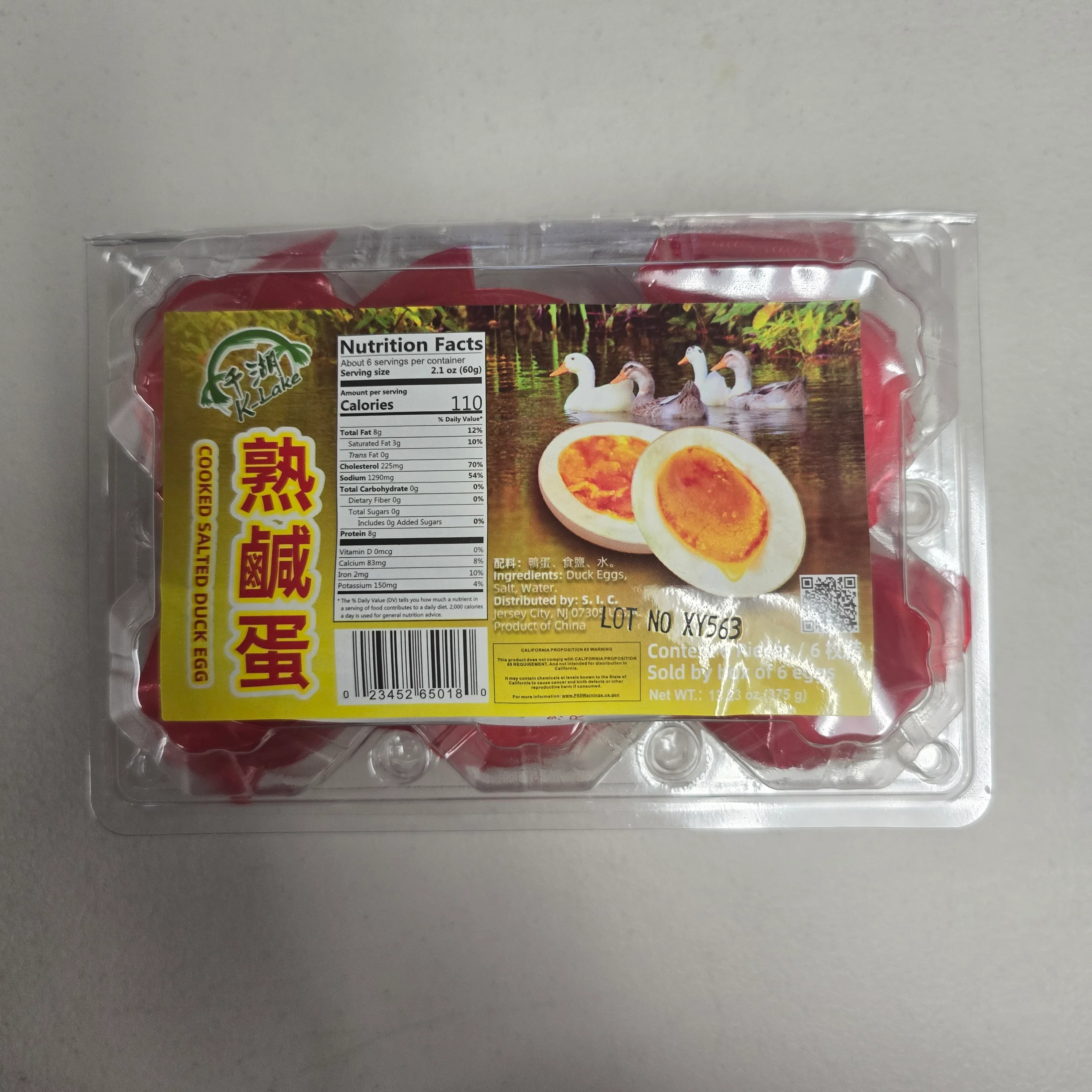 K-Lake Cooked Salted Duck Egg 6 Pcs (375 g)