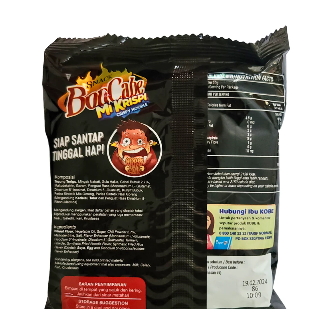 Kobe Bon Cabe Crispy Noodle Rasa Mie Goreng Mawut 30 g - Image 2