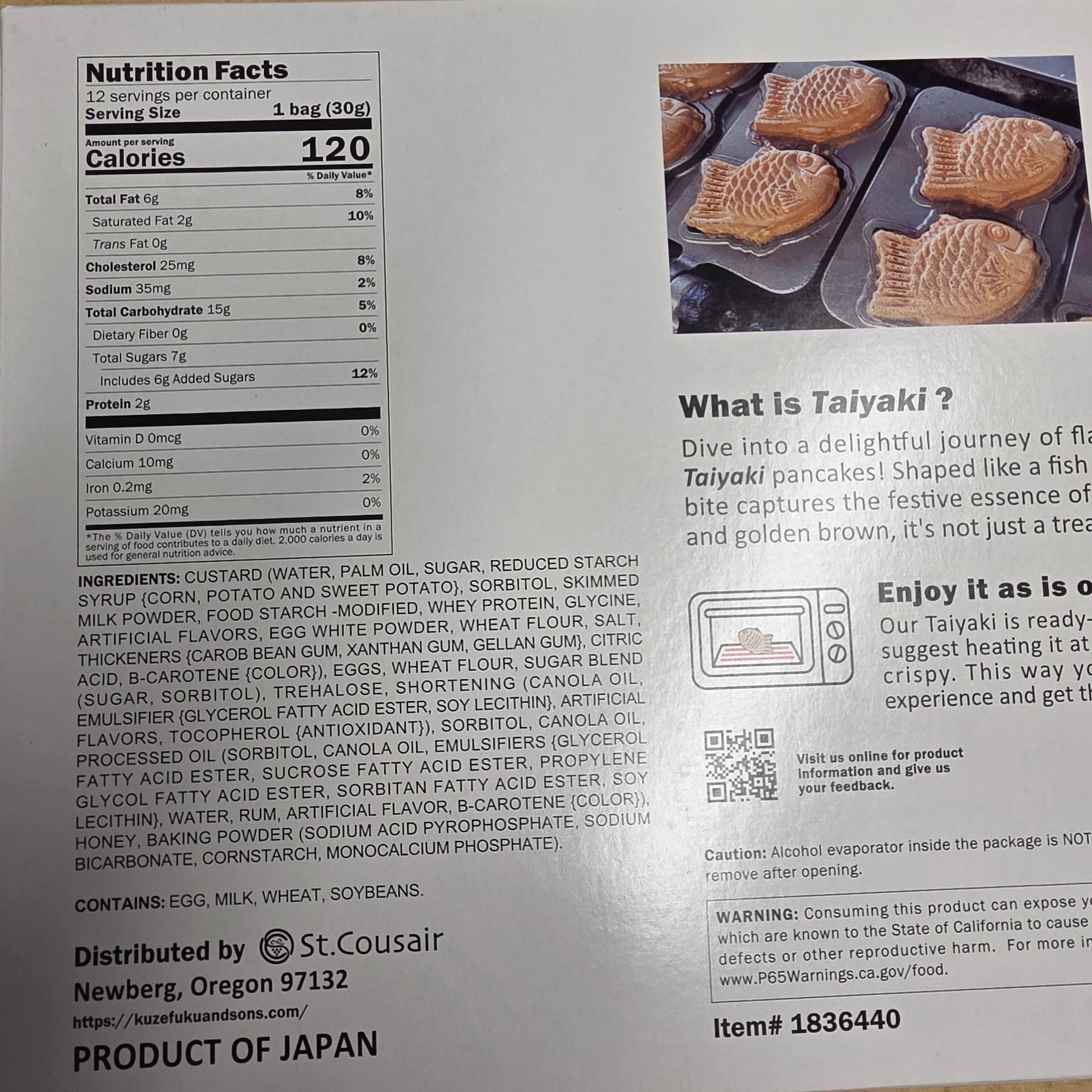 Kuze & Sons Taiyaki Japanese Pancake with Custard Filling 12 Pcs (360 g) - Image 3