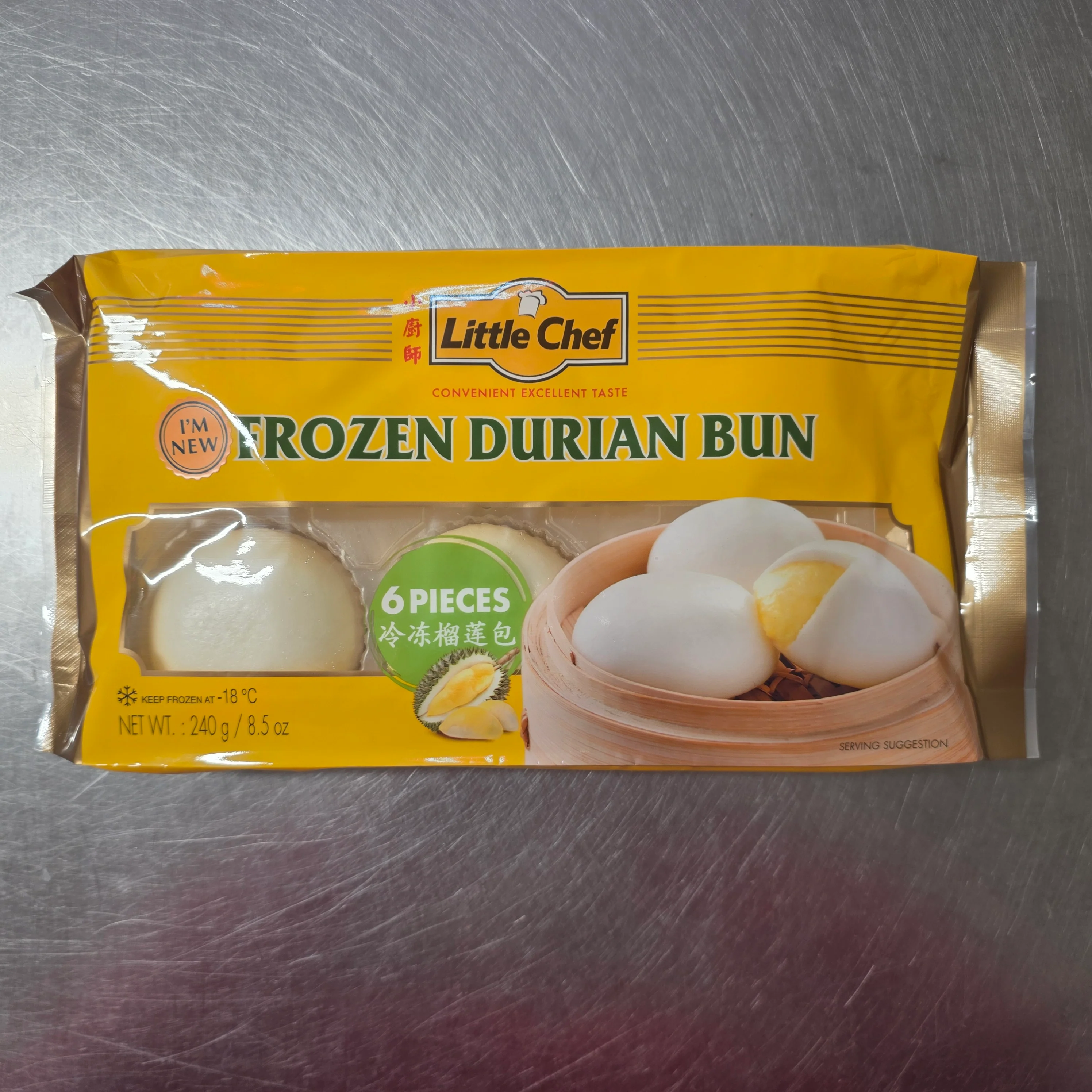 Little Chef Frozen Durian Bun 240 g/8.5 Oz
