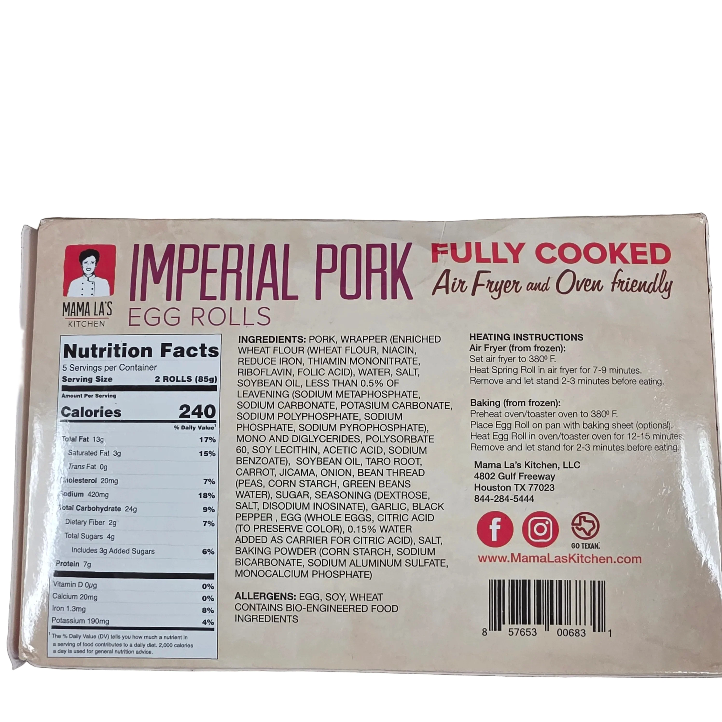 Mama La's Pork and Taro Egg Rolls Frozen 425g - Image 2