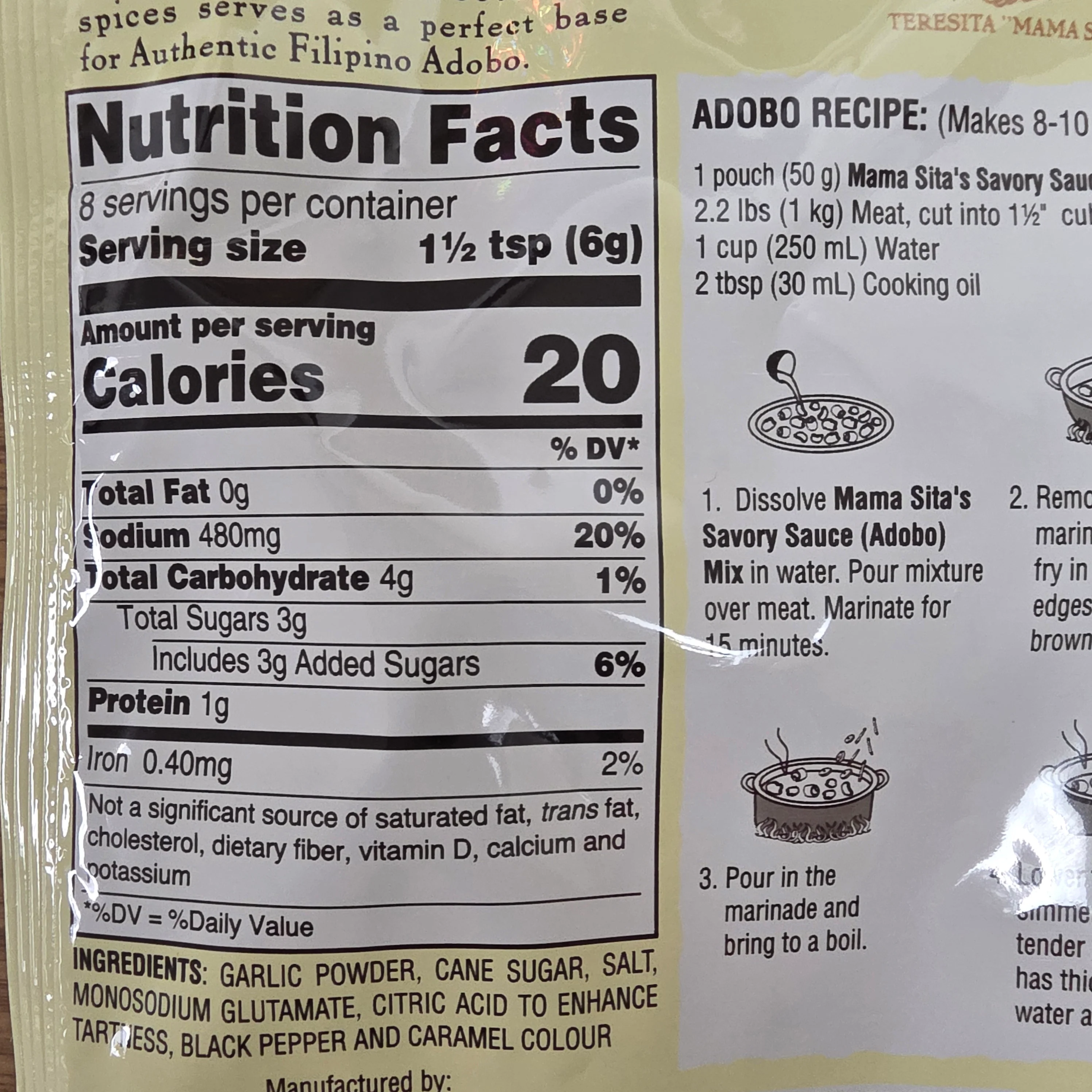 Mama Sita Savory Sauce Mix Adobo 50 g - Image 2