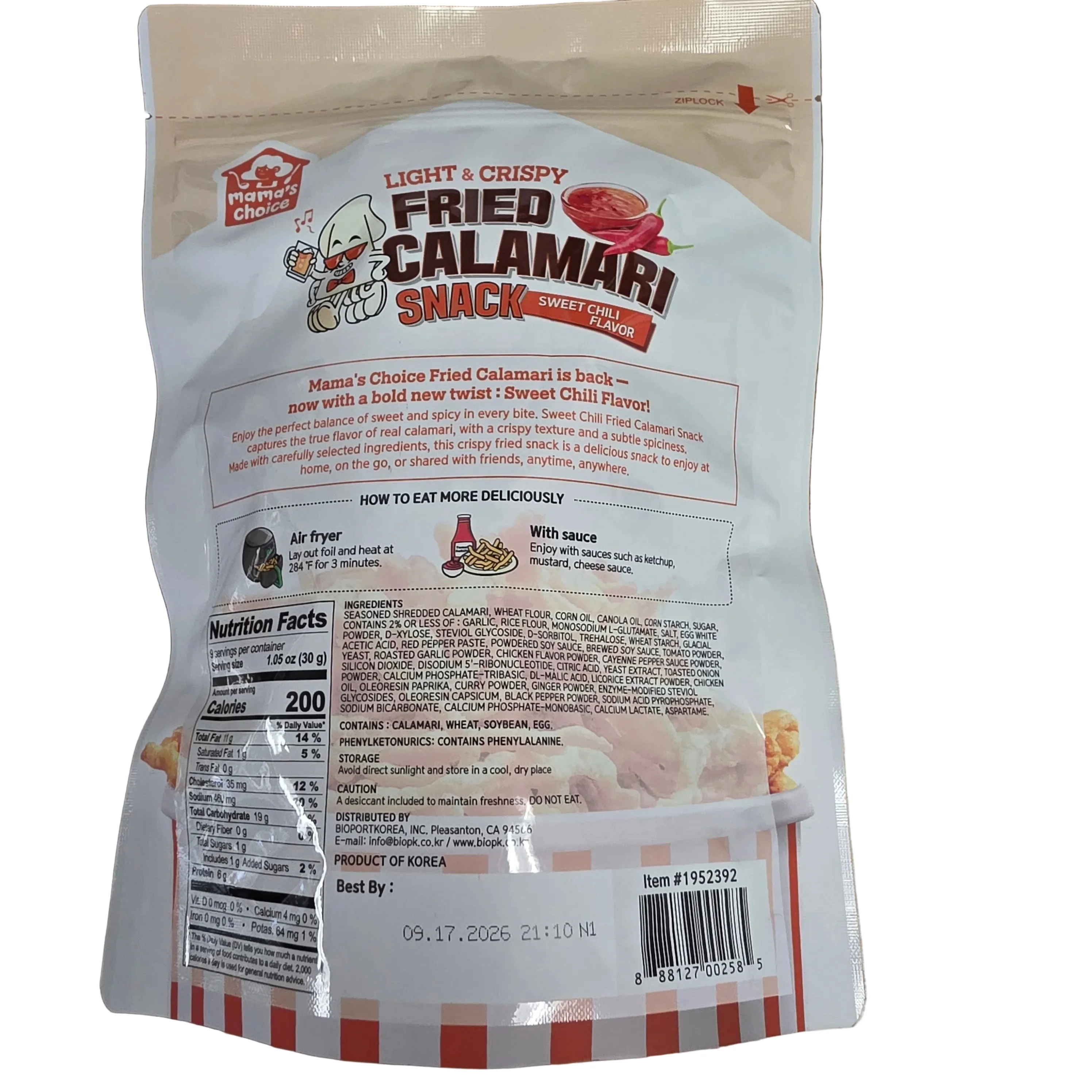 Mama's Choice Fried Calamari Snack Sweet Chili Flavor 270g (9.52oz) - Image 2