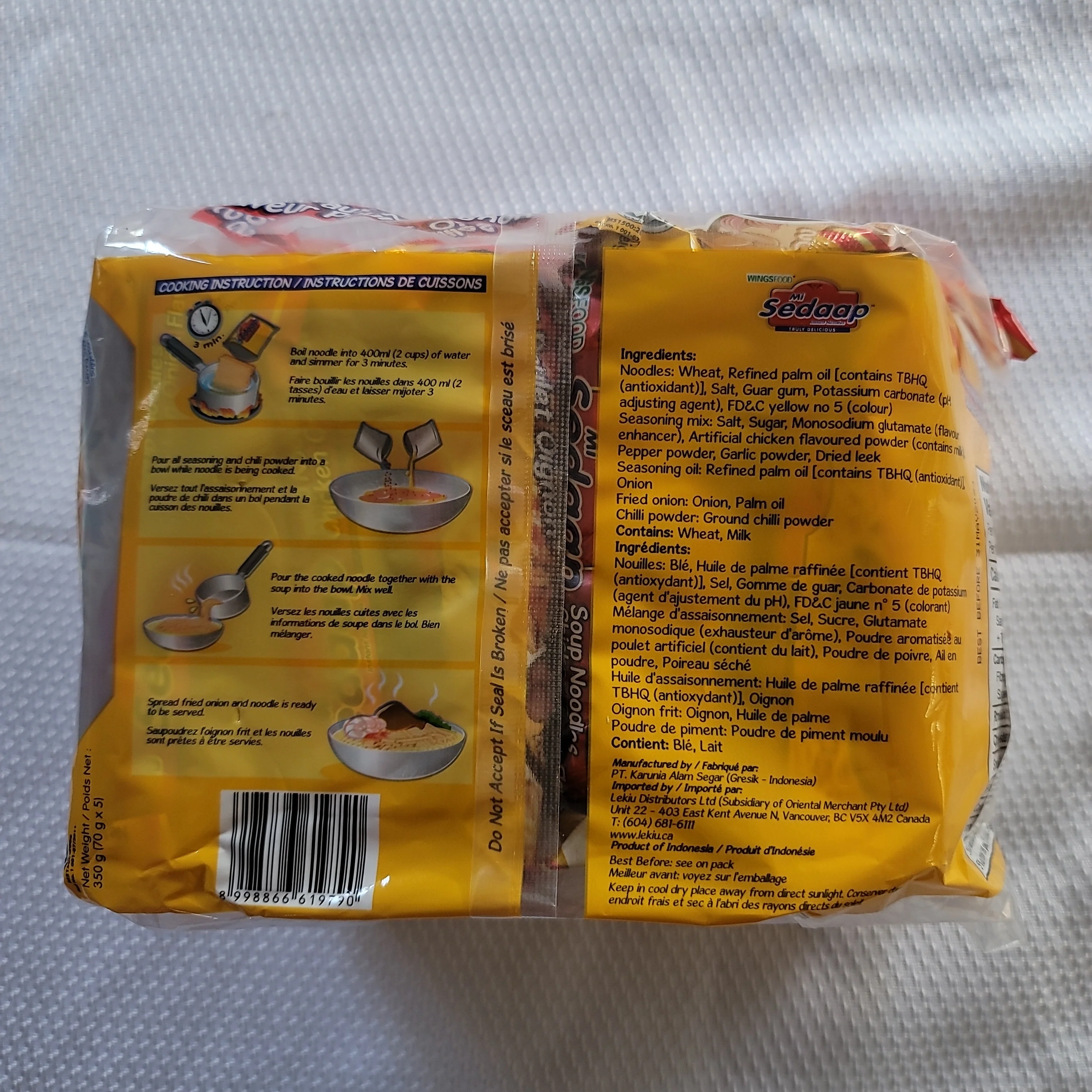 Mi Sedaap Chicken Onion Flavor 70 g (Pack of 5) - Image 2