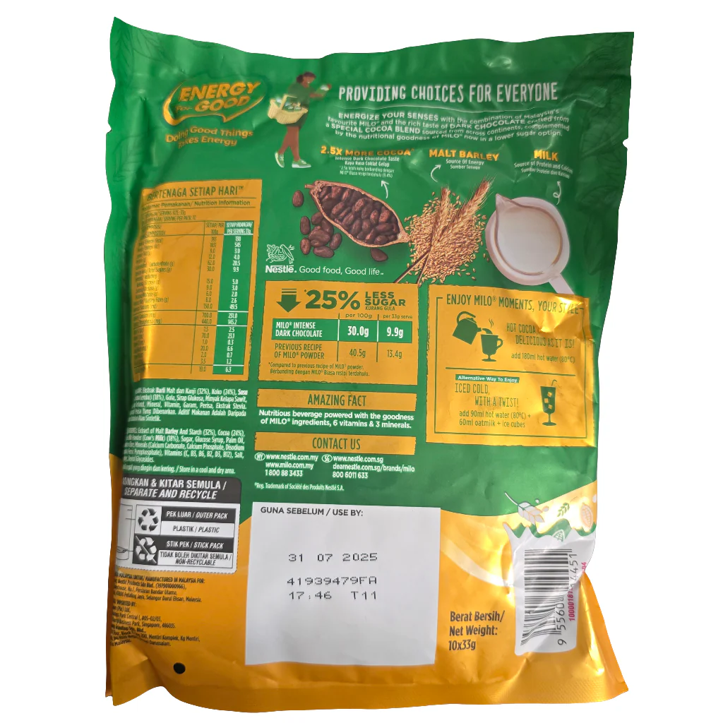 Milo Intense Dark Chocolate (10x33 g) - Image 2