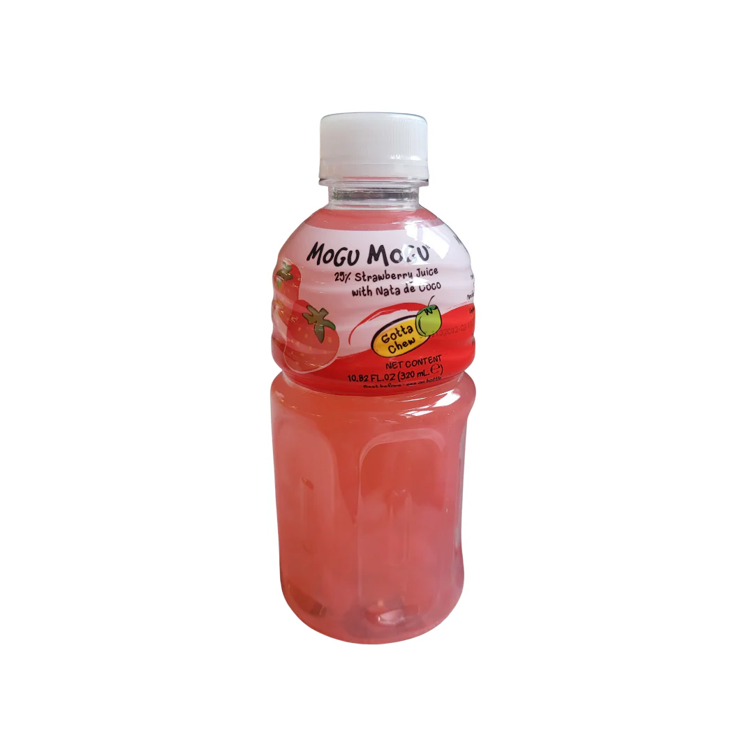 Mogu Mogu Strawberry Flavored with Nata De Coco 10.8 Oz