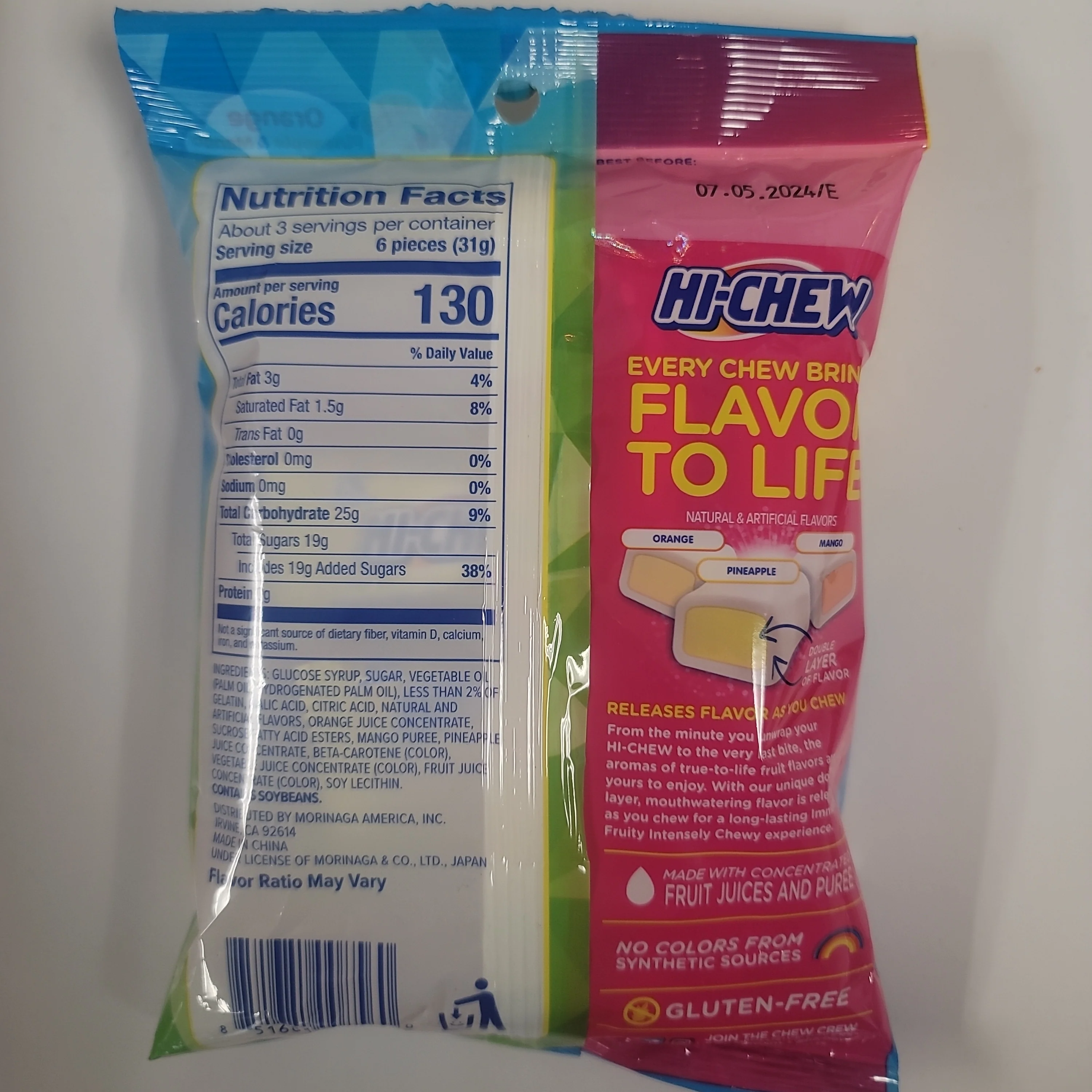 Morinaga Hi-Chew Tropical Mix Orange Pineapple Mango 100 g (3.53 Oz) - Image 2
