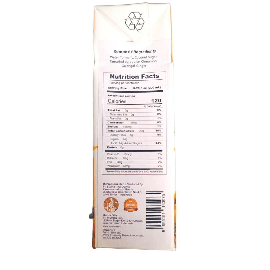 Mustika Ratu Kunir Asam 200 ml (Turmeric Tamarind Herbal Drink) - Image 3