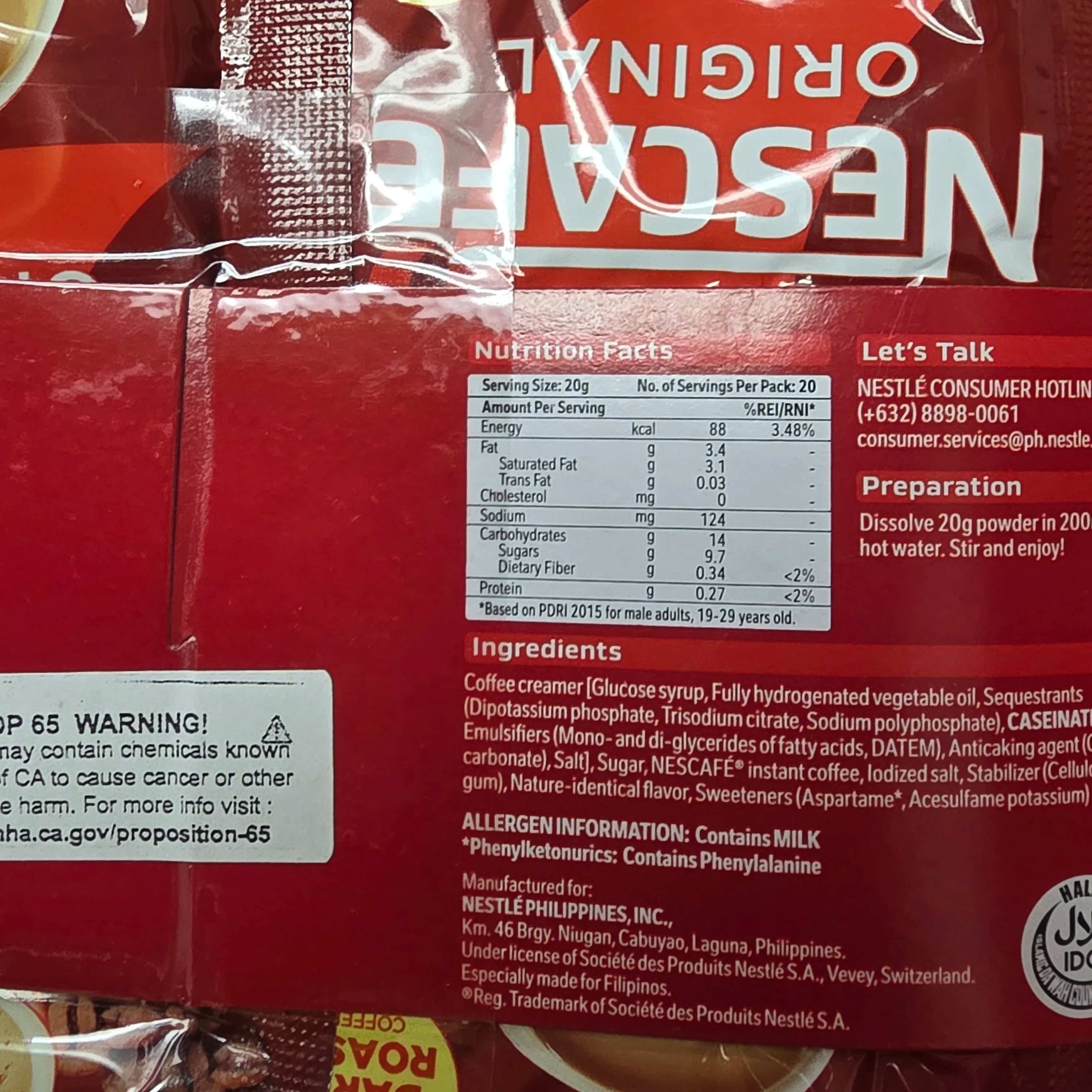 Nescafe Philippines Original (20 x 20 g) - Image 2