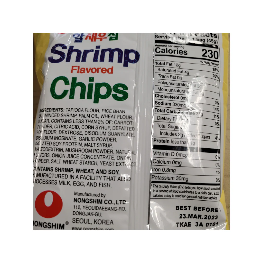 Nongshim Shrimp Flavored Chips 45 g - Image 2