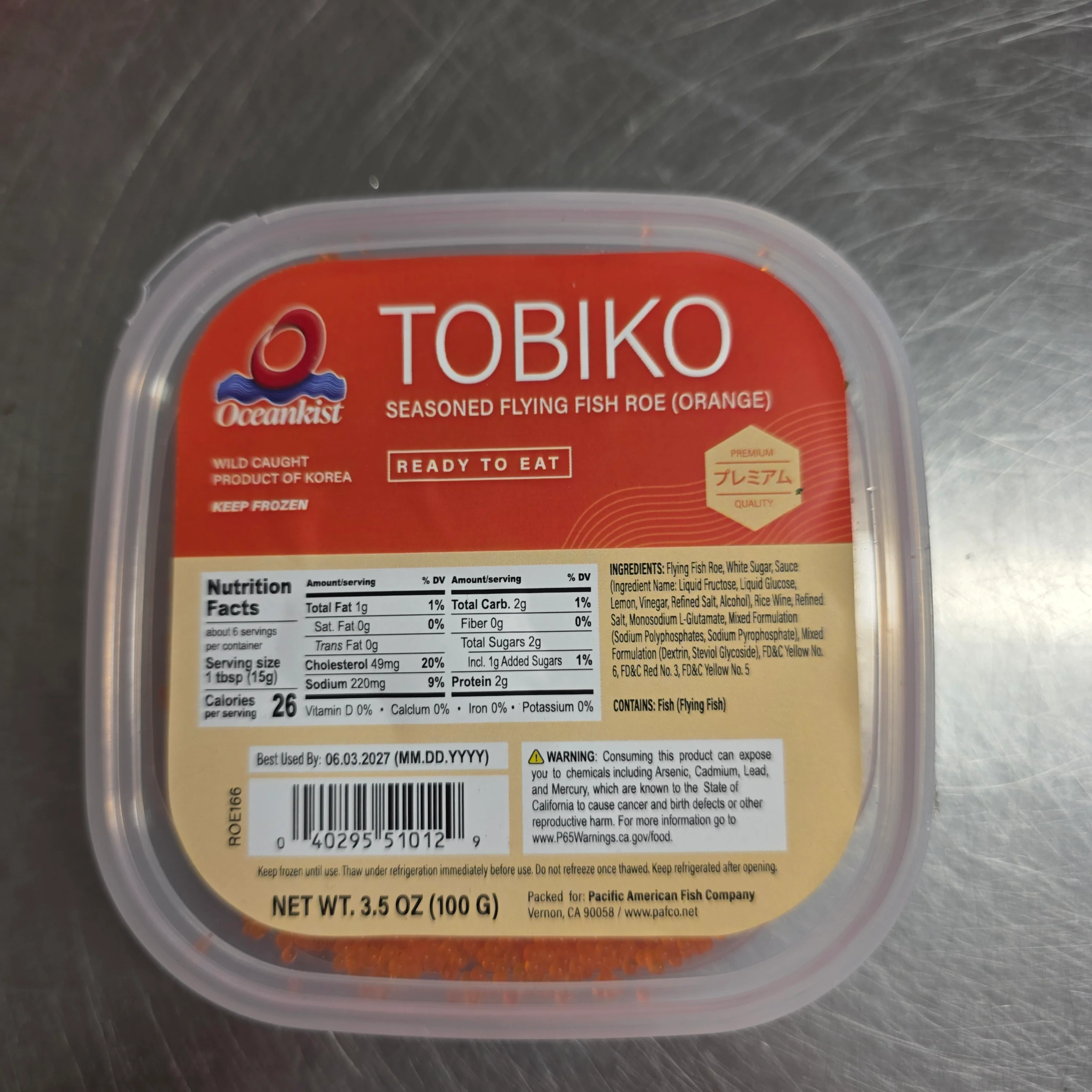 Oceankist Tobiko Seasoned Flying Fish Roe (Orange) 100g