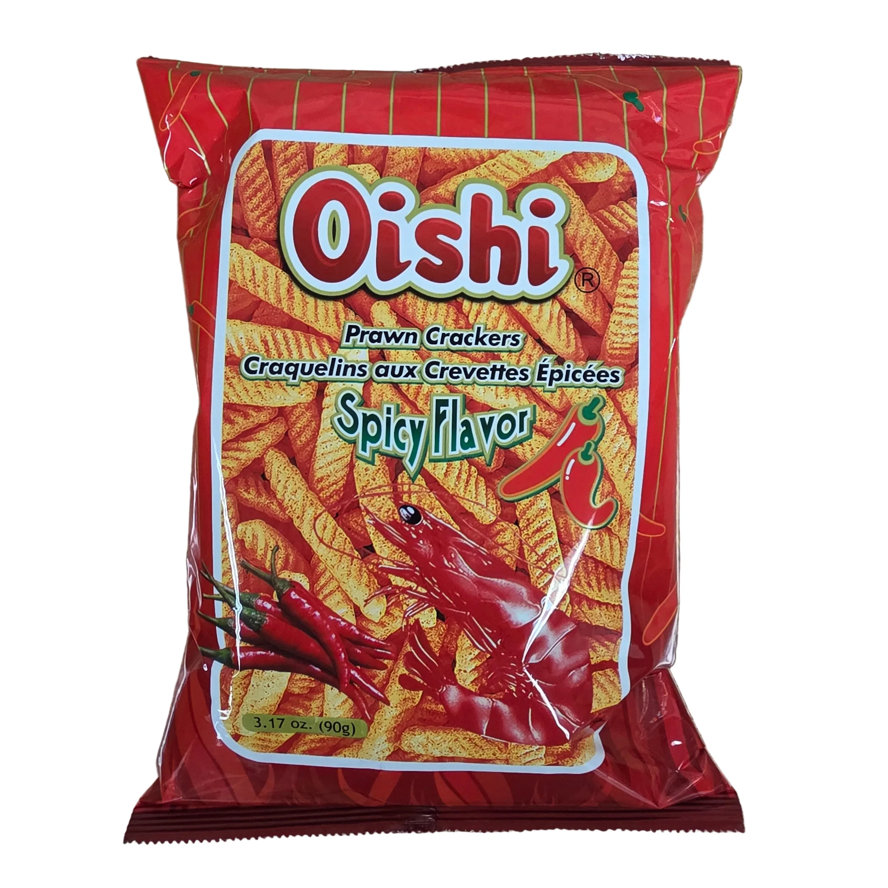 Oishi Prawn Crackers Spicy Flavor 3.17 Oz (90 g)