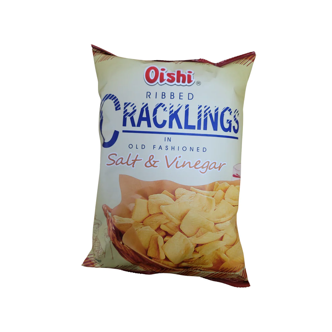Oishi Ribbed Cracklings Salt & Vinegar Chips 90 g