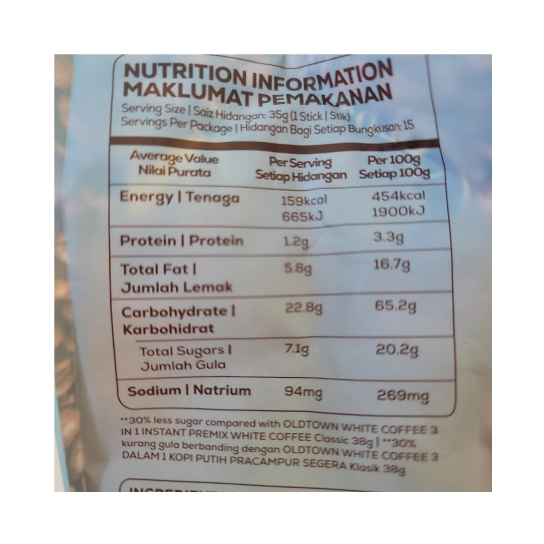 Old Town White Coffee 30% Less Sugar 15 x 35 g - Image 3