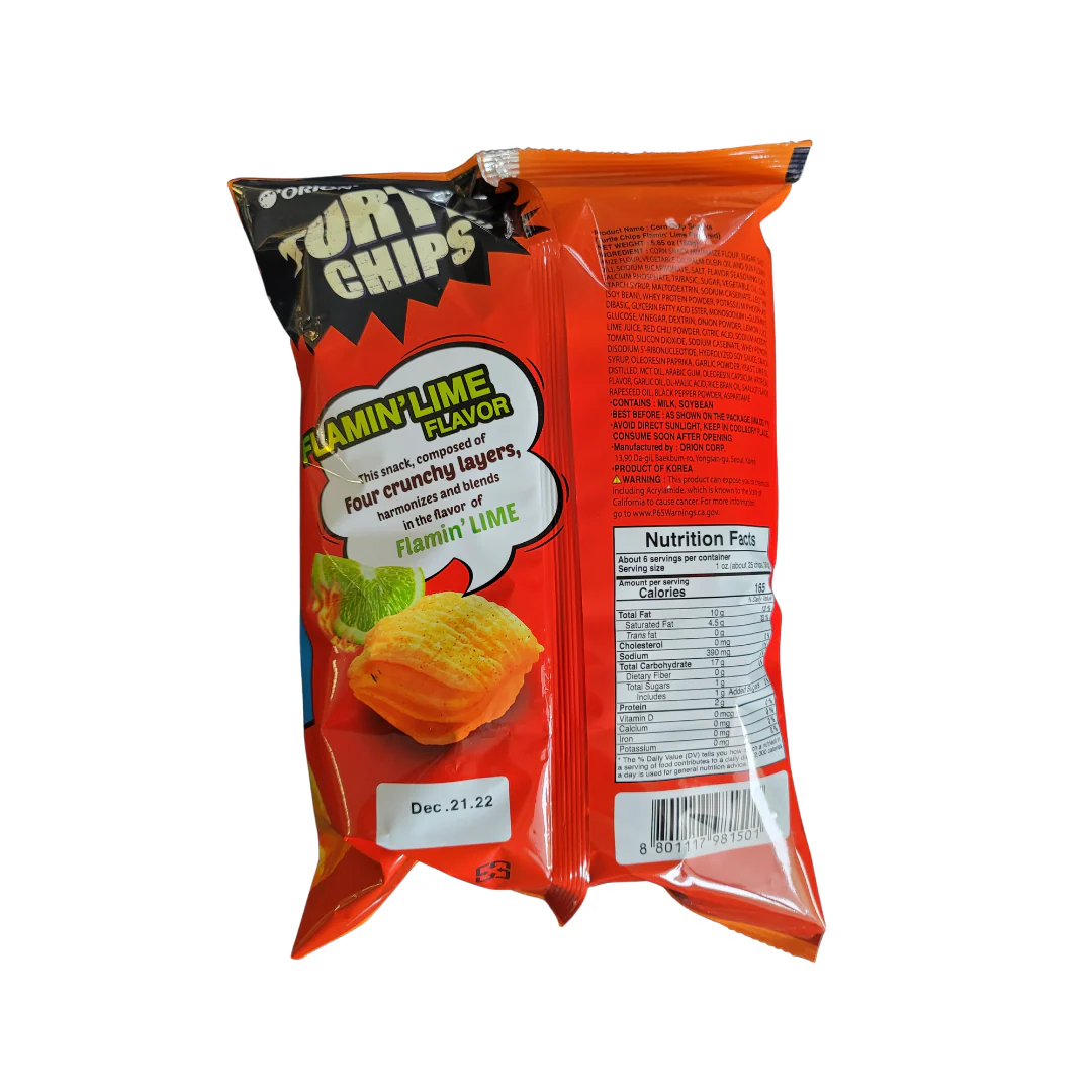 Orion Turtle Chip Flamin Lime 160 g - Image 2