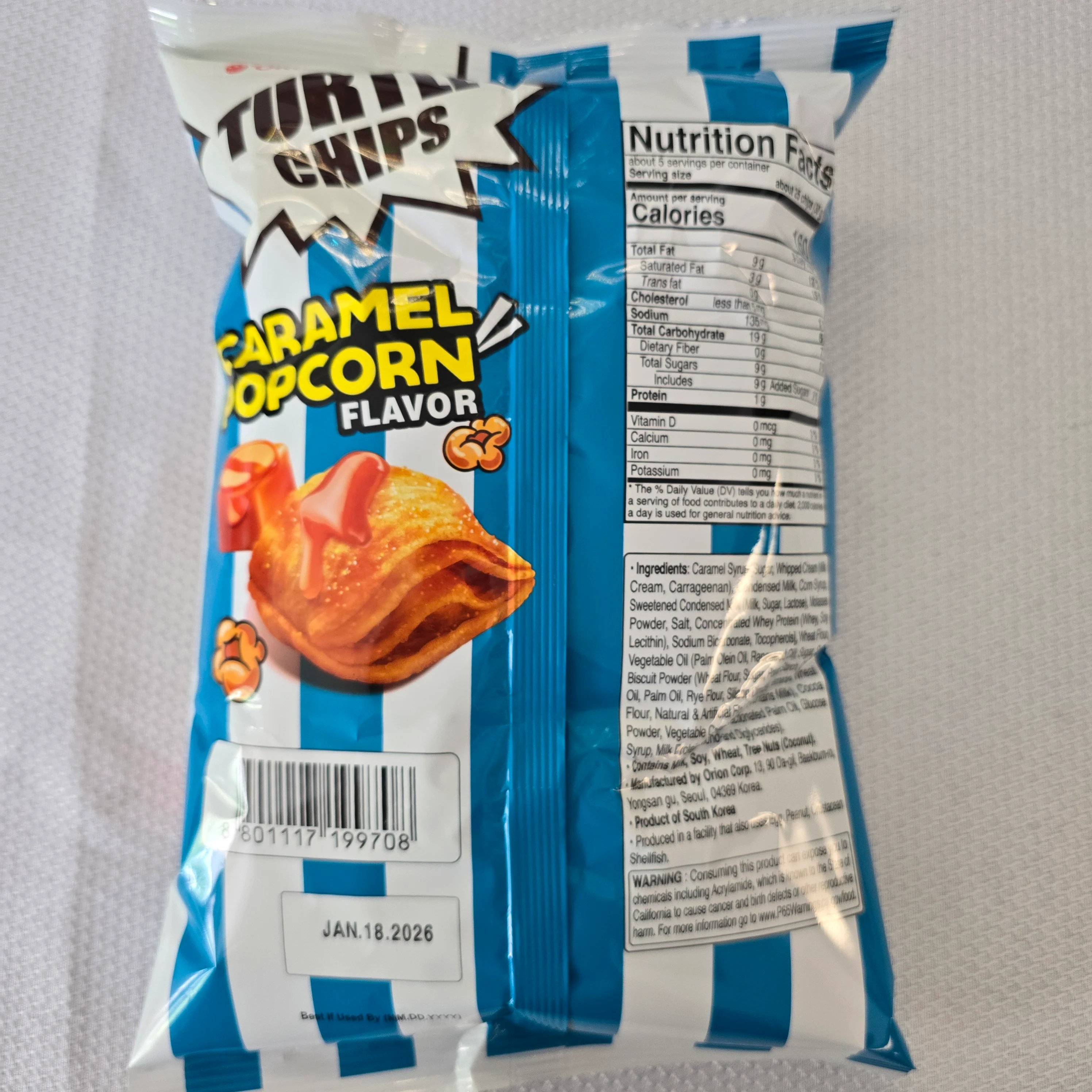 Orion Turtle Chips Caramel Popcorn 5.64oz (160g) - Image 2