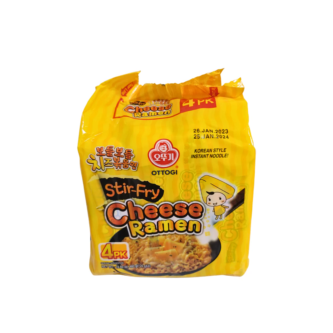 Ottogi Stir Fry Cheese Ramen (4 x 120 g)