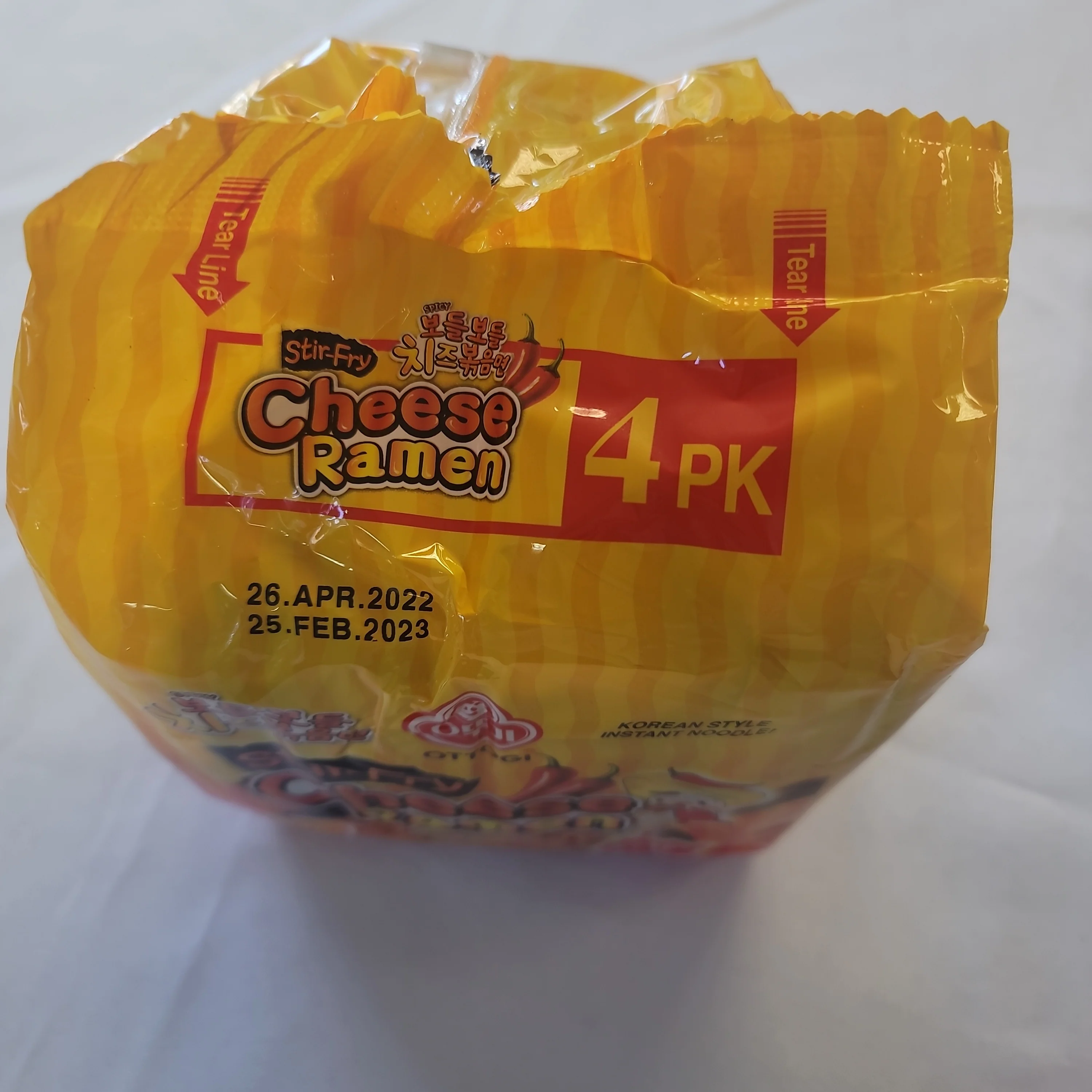 Ottogi Stir Fry Cheese Ramen Spicy (4 x 130 g) - Image 2