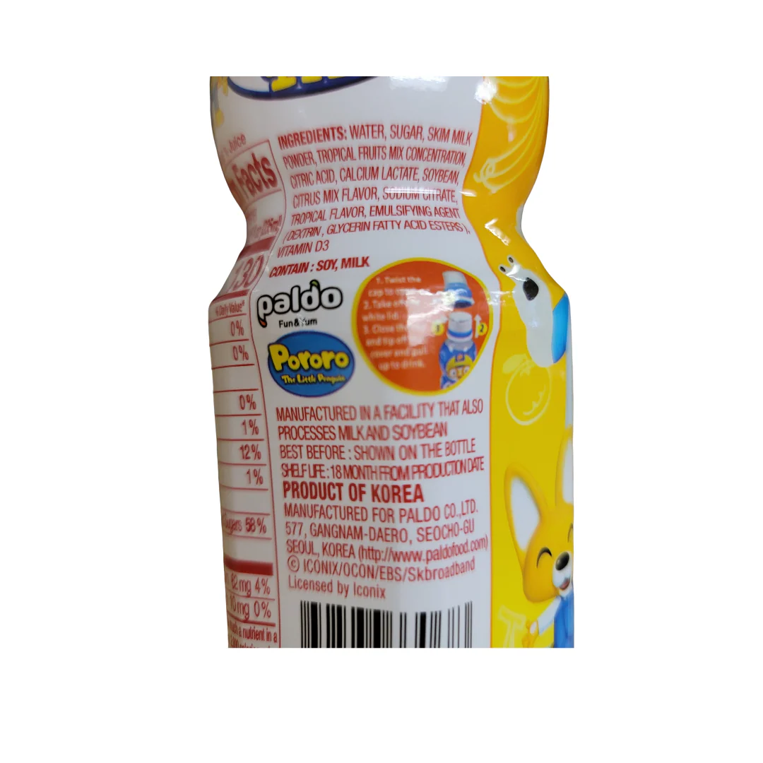 Paldo Pororo Tropical Fruit Flavor Drink 7.95 (235 ml) - Image 2