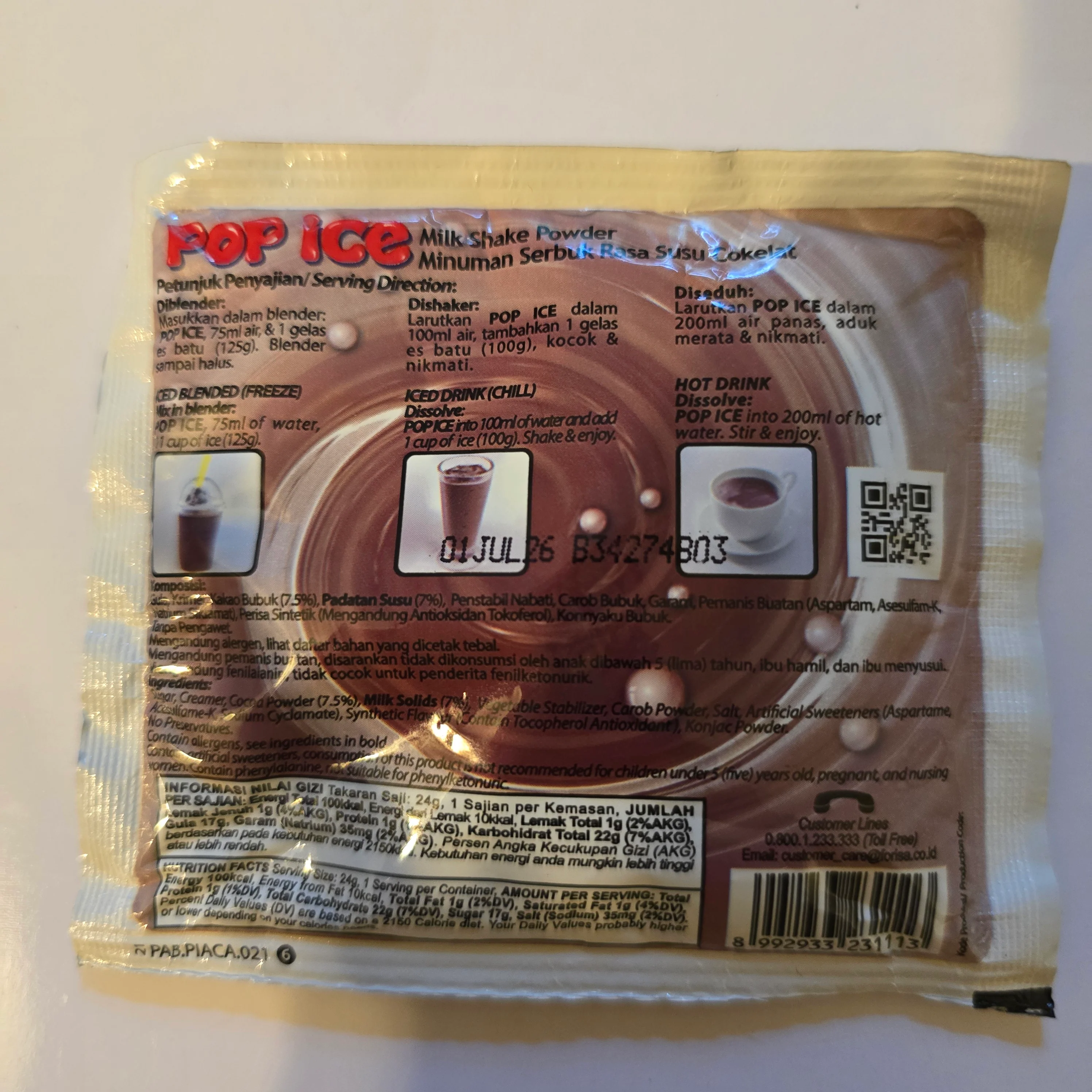 Pop Ice Es Blender Chocolate Flavor 23 g - Image 2