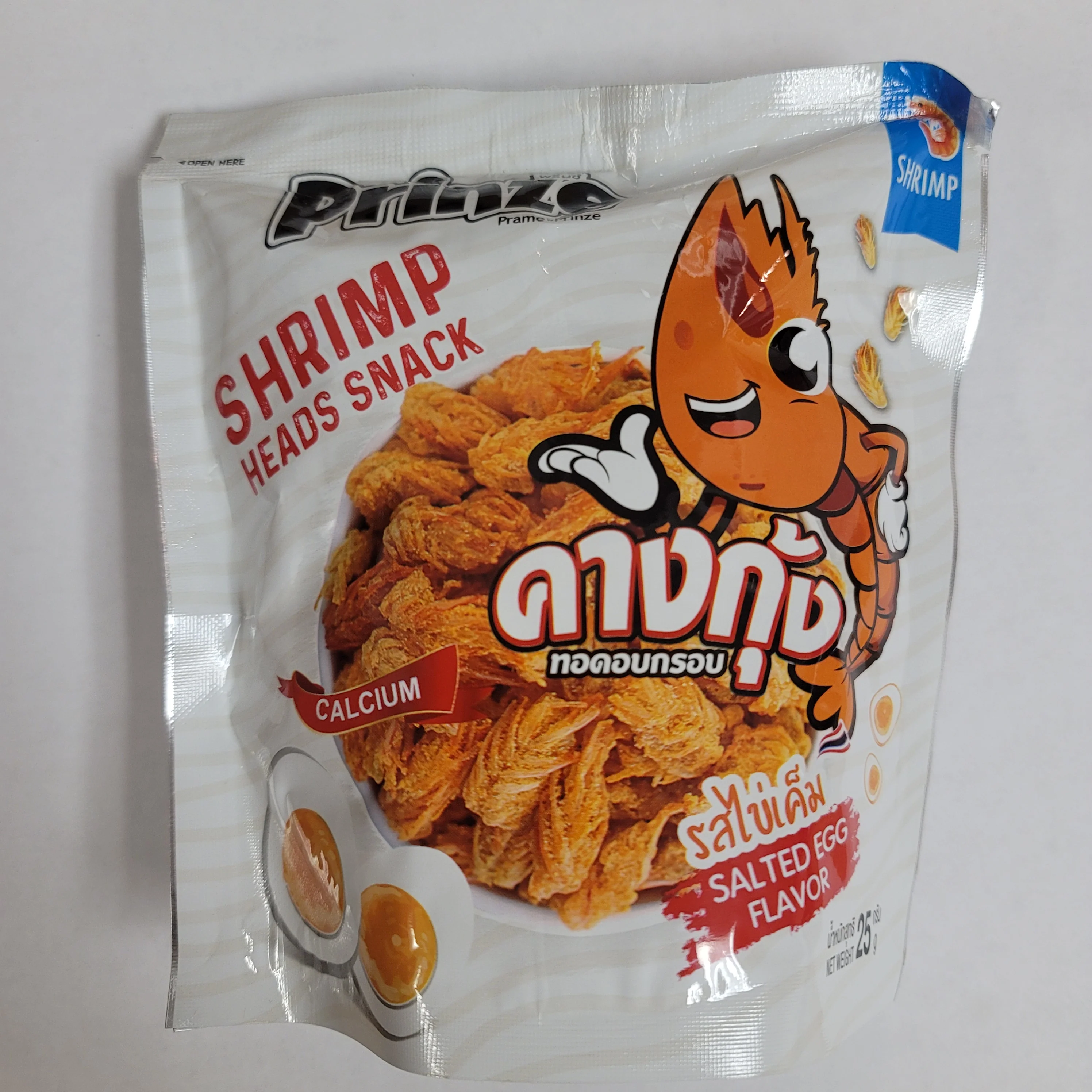 Prinze Shrimp Heads Snack Salted Egg Flavor 25 g