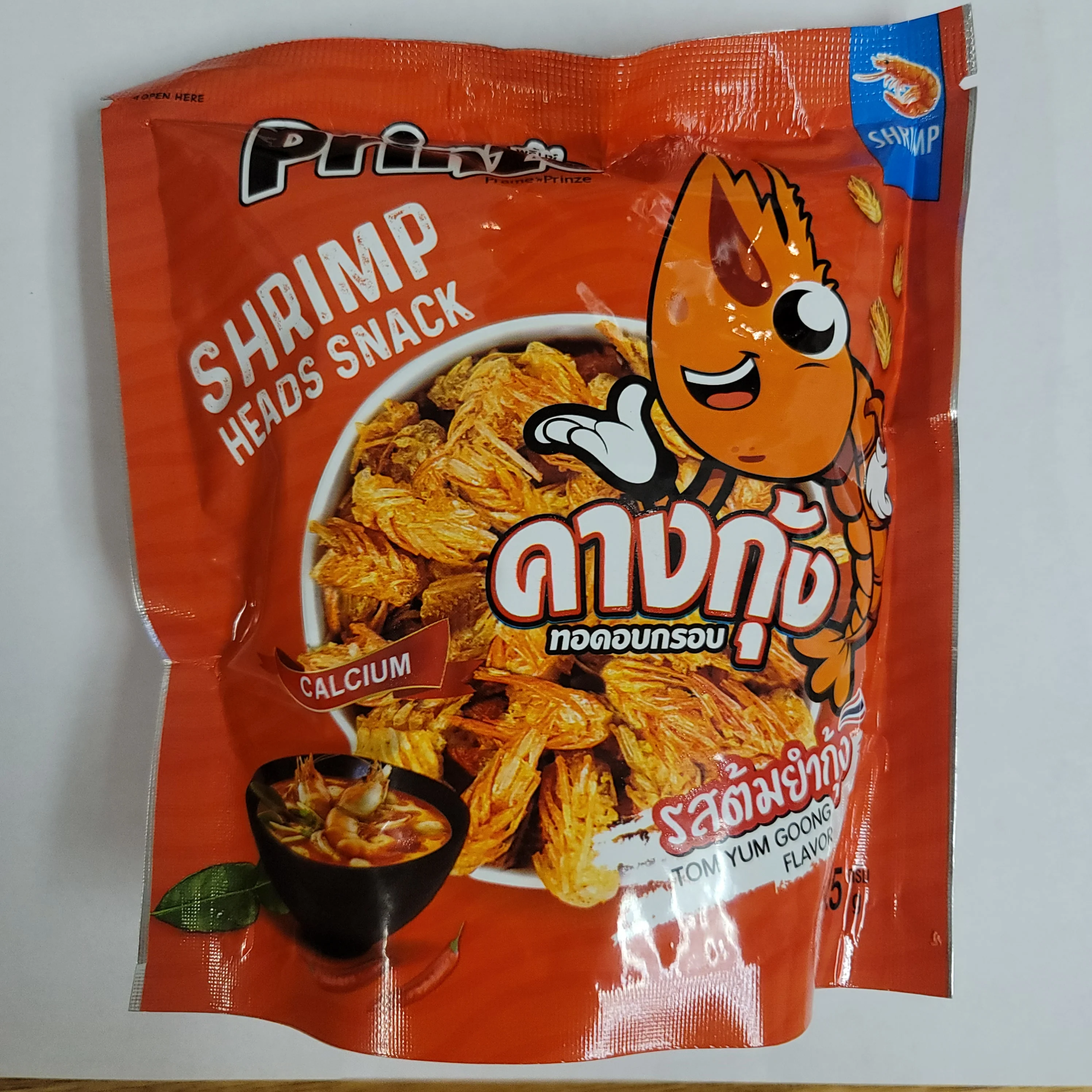 Prinze Shrimp Heads Snack Tom Yum Goong Flavor 25 g