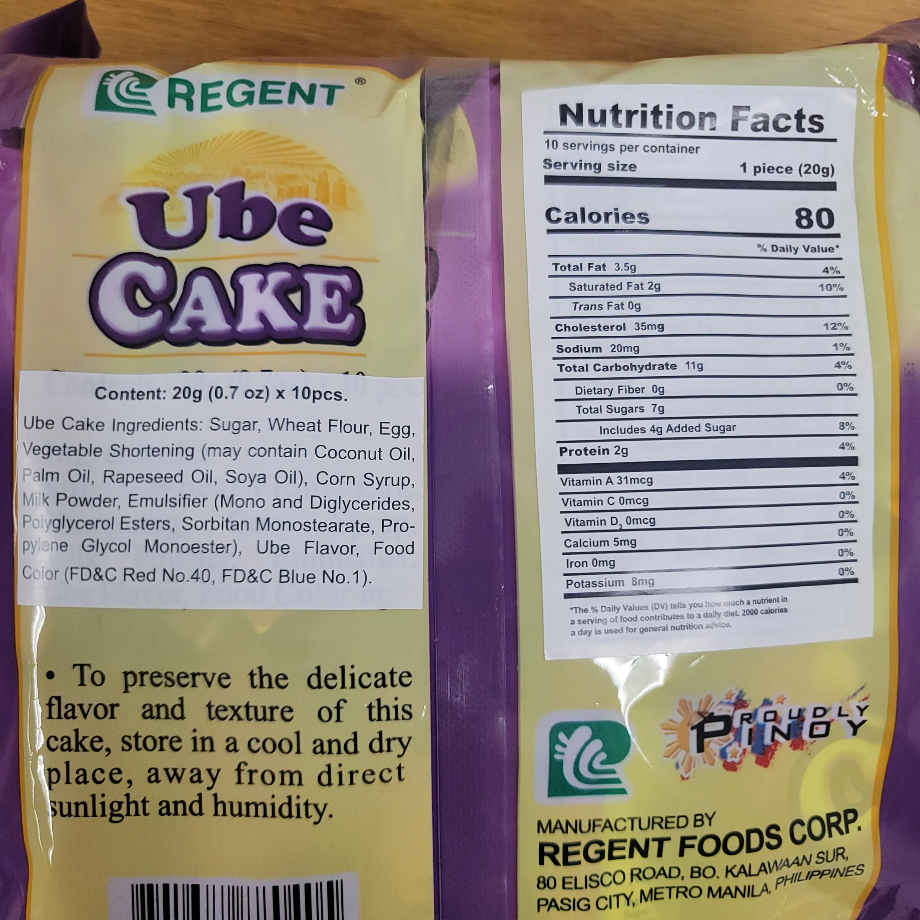 Regent Ube Cake (10 x 20 g) - Image 2