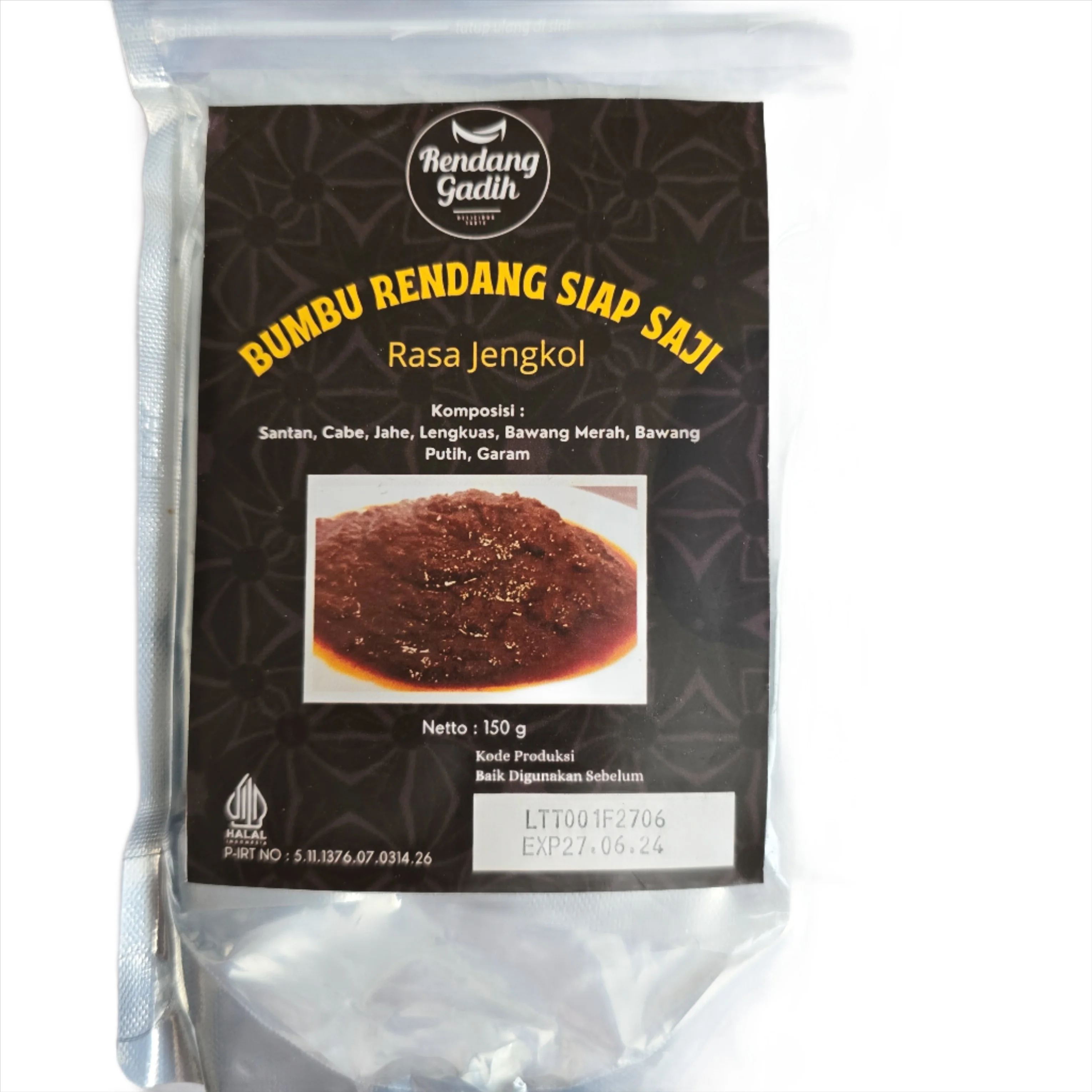 Rendang Gadih Bumbu Rendang Siap Saji Rasa Jengkol 150 g