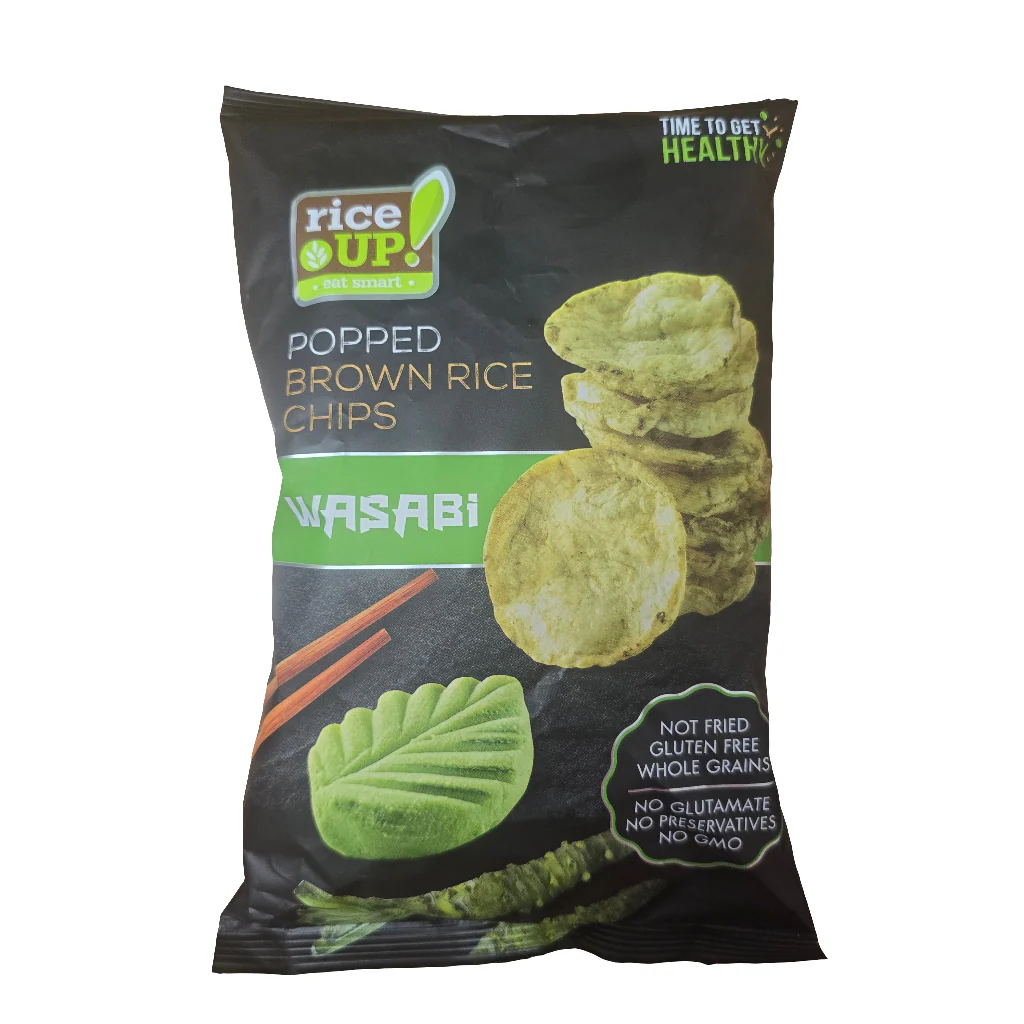 RiceUp! Popped Brown Rice Chips Wasabi 60 g
