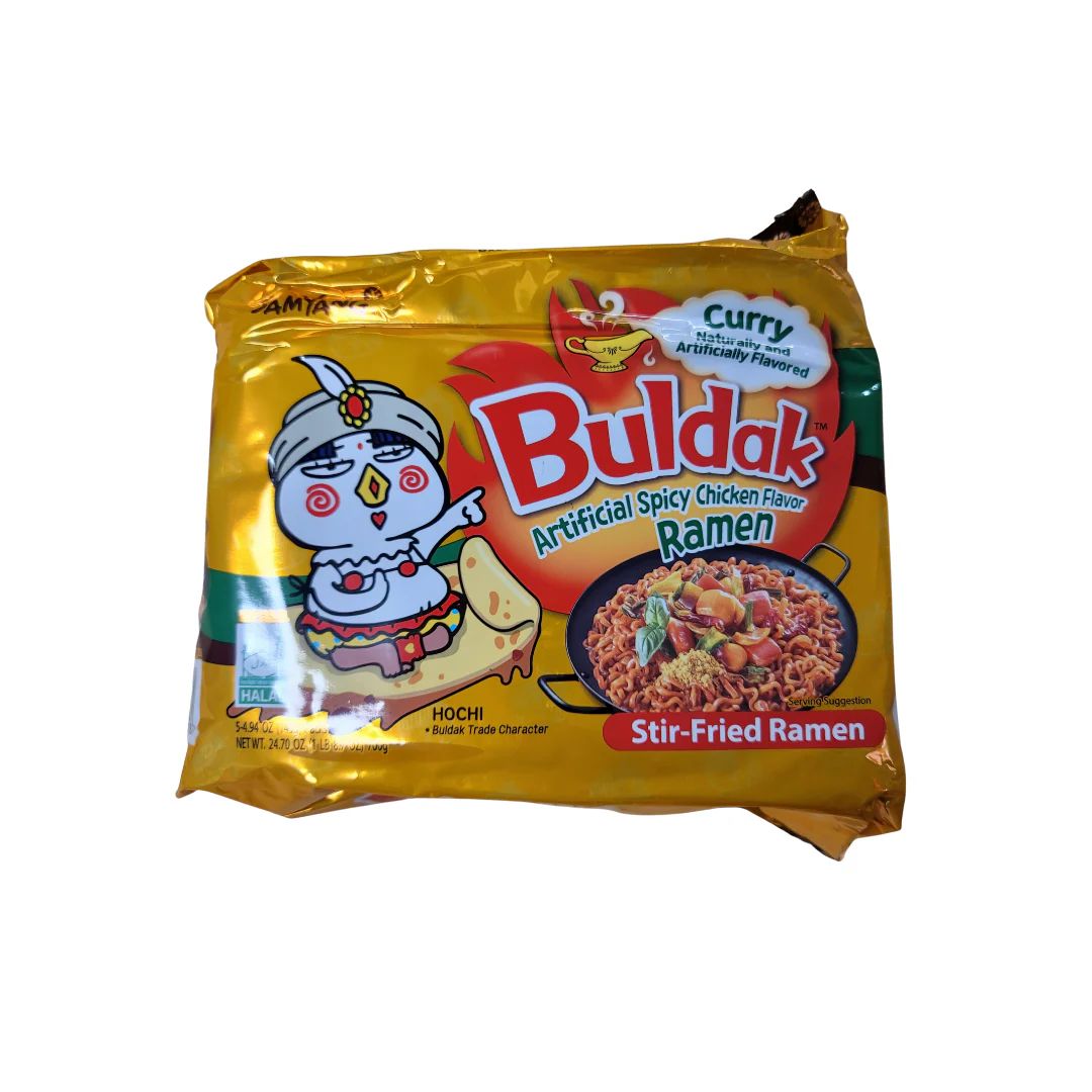Samyang Buldak Spicy Curry Flavor Stir-Fried Ramen Noodle (5 x 140 g)