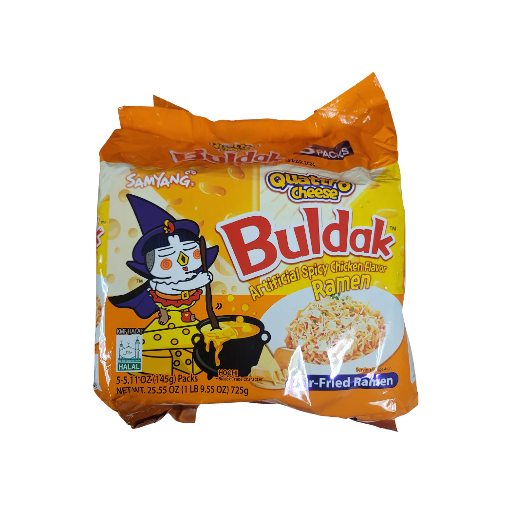 Samyang Buldak Spicy Quattro Cheese Stir-Fried Ramen Noodle (5 x 145 g)