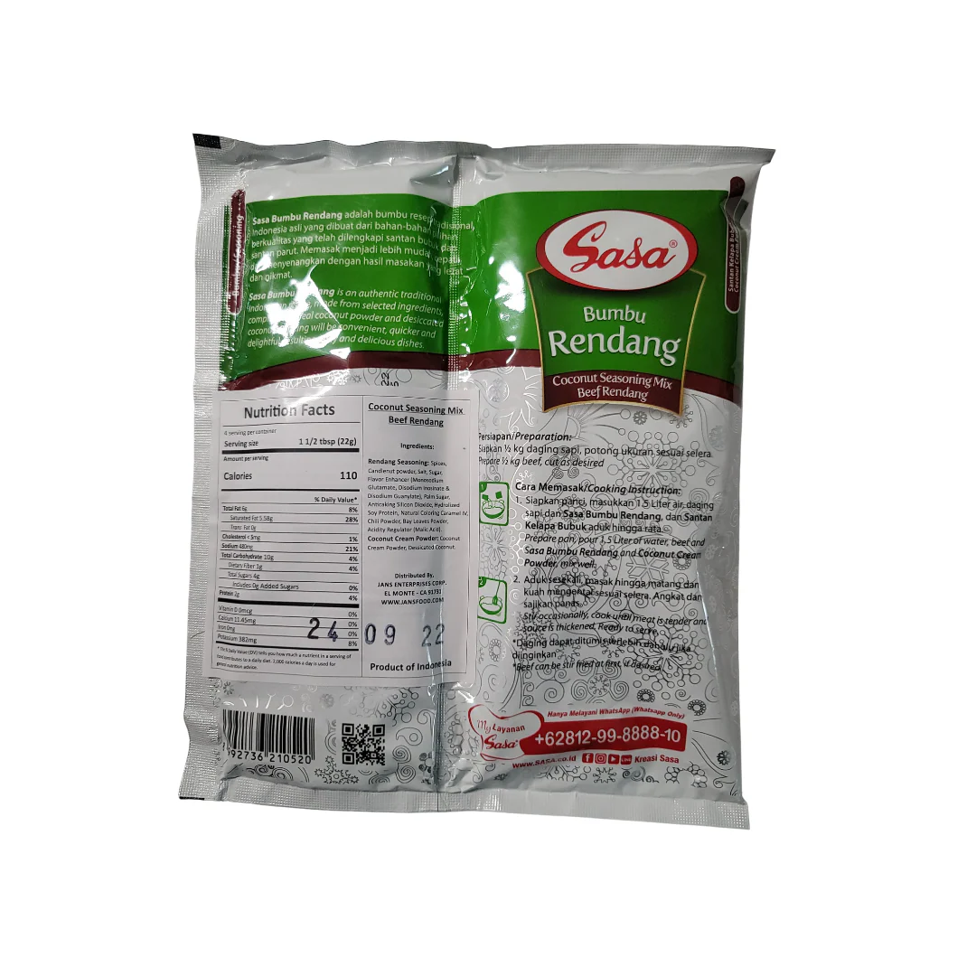 Sasa Coconut Seasoning Mix (Rendang) 3.17 Oz - Image 2