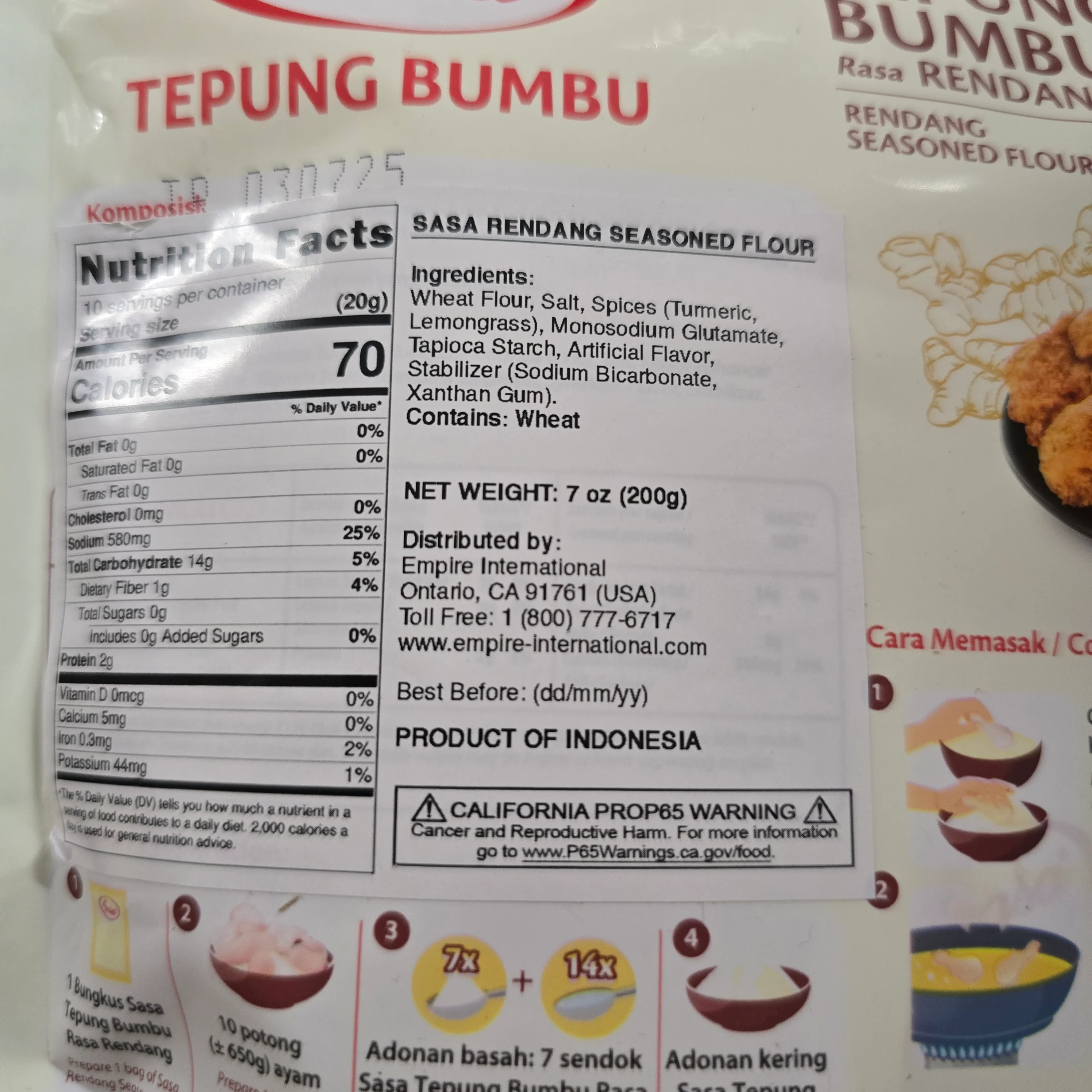 Sasa Rendang Seasoned Flour  7 Oz - Image 2