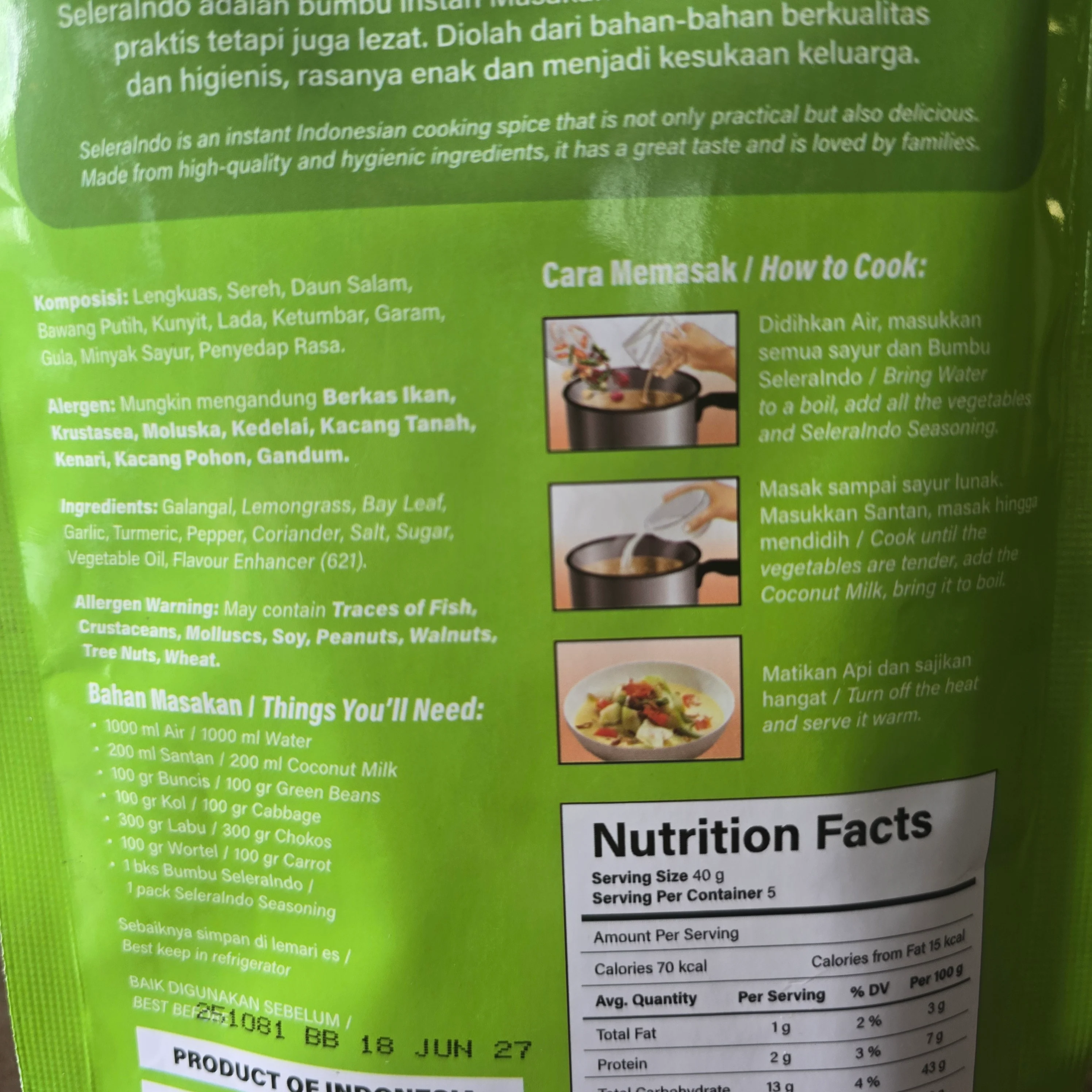 Selera Indo Sayur Lodeh 5.25 Oz - Image 2