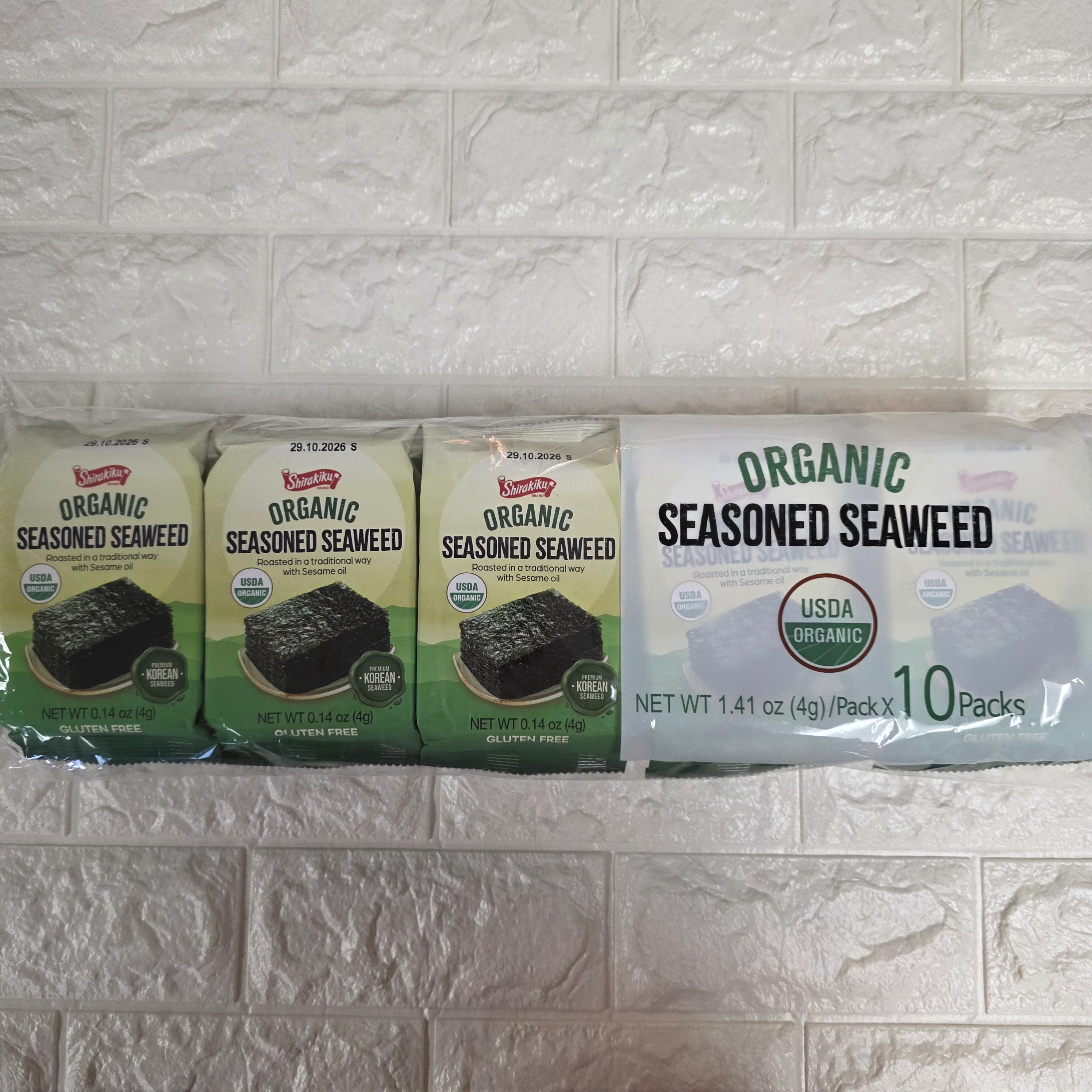 Shirakiku Organic Seasoned Seaweed 10x4g