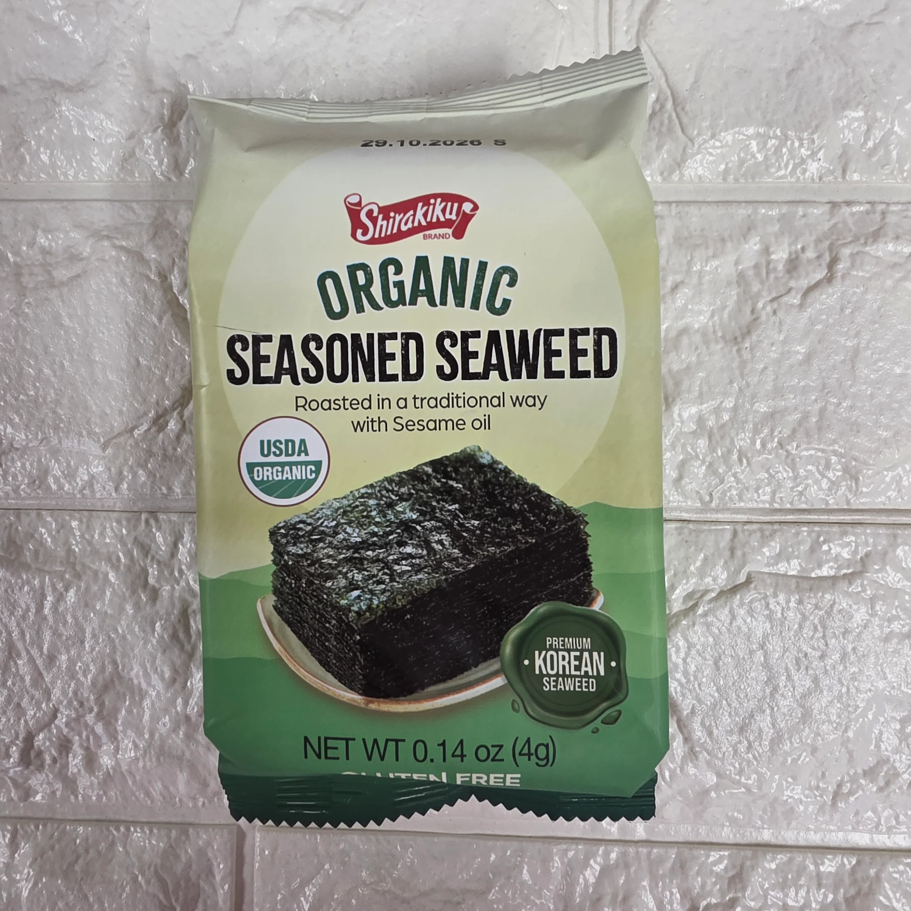 Shirakiku Organic Seasoned Seaweed 4g