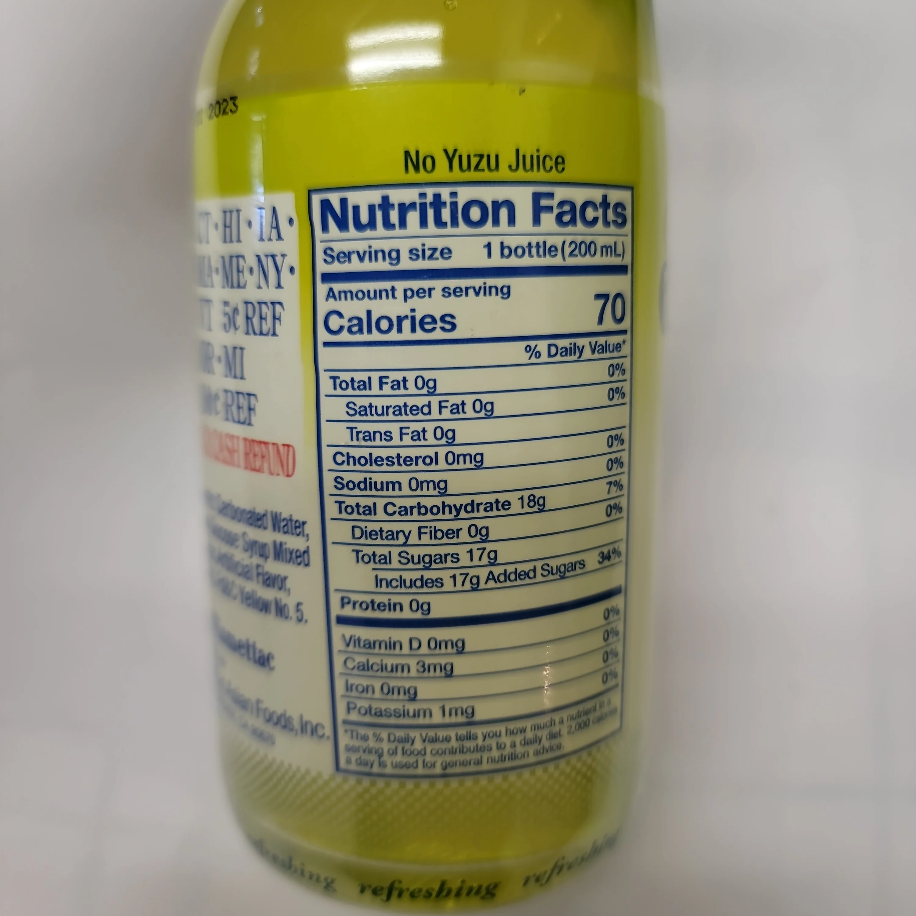 Shirakiku Ramune Soda Yuzu Flavor 200 ml - Image 2