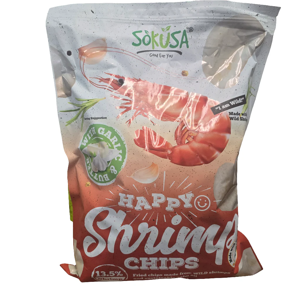 Sokusa Shrimp Chips with Garlic & Butter 16 Oz (454 g)