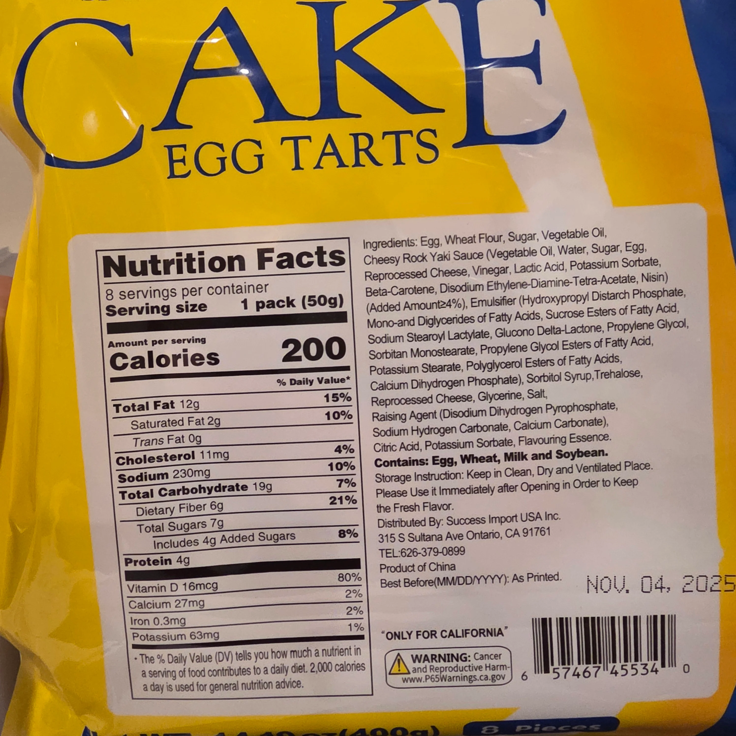 Success Import Egg Tart Cake 400 g - Image 2