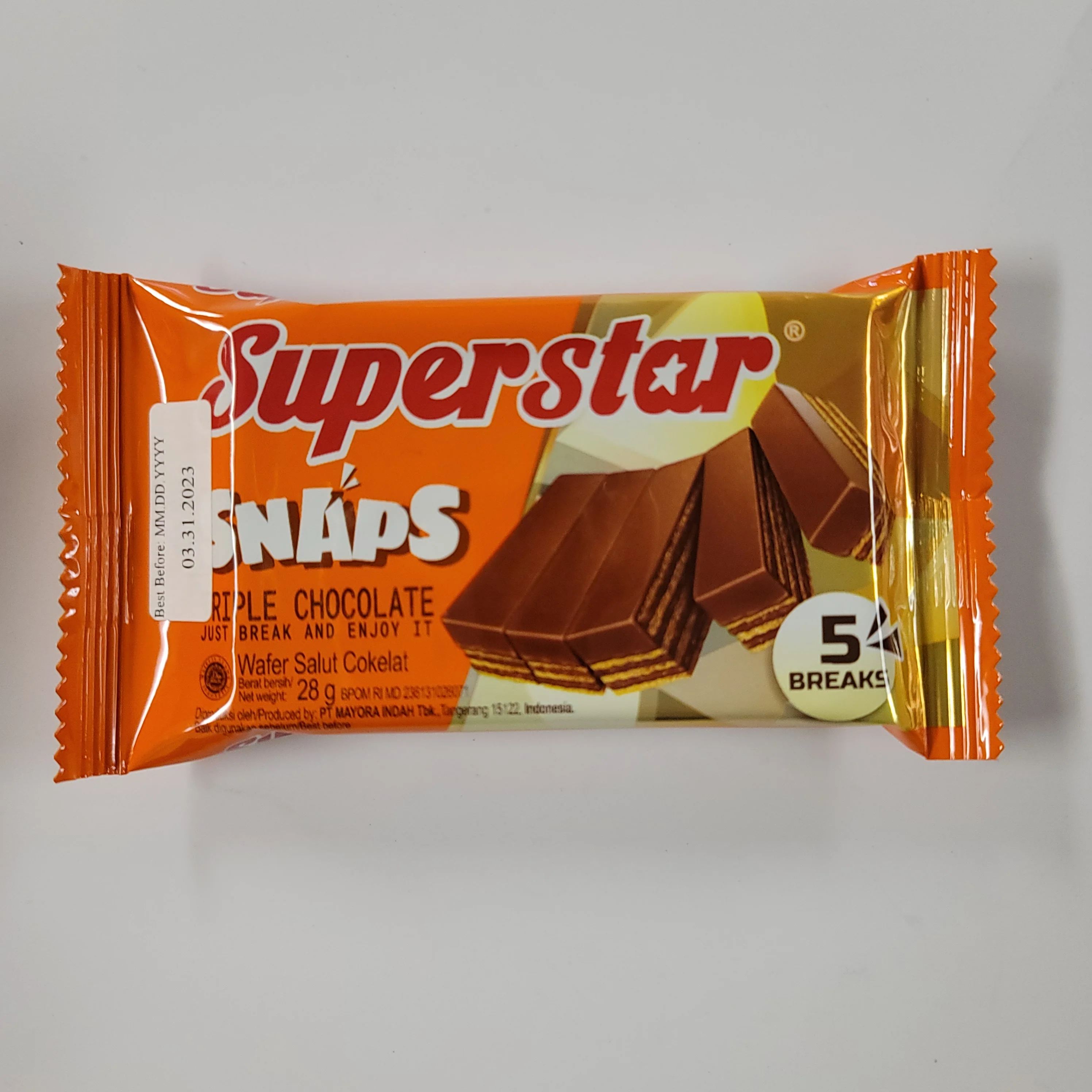 Superstar Snaps Triple Wafer Chocolate  28 g