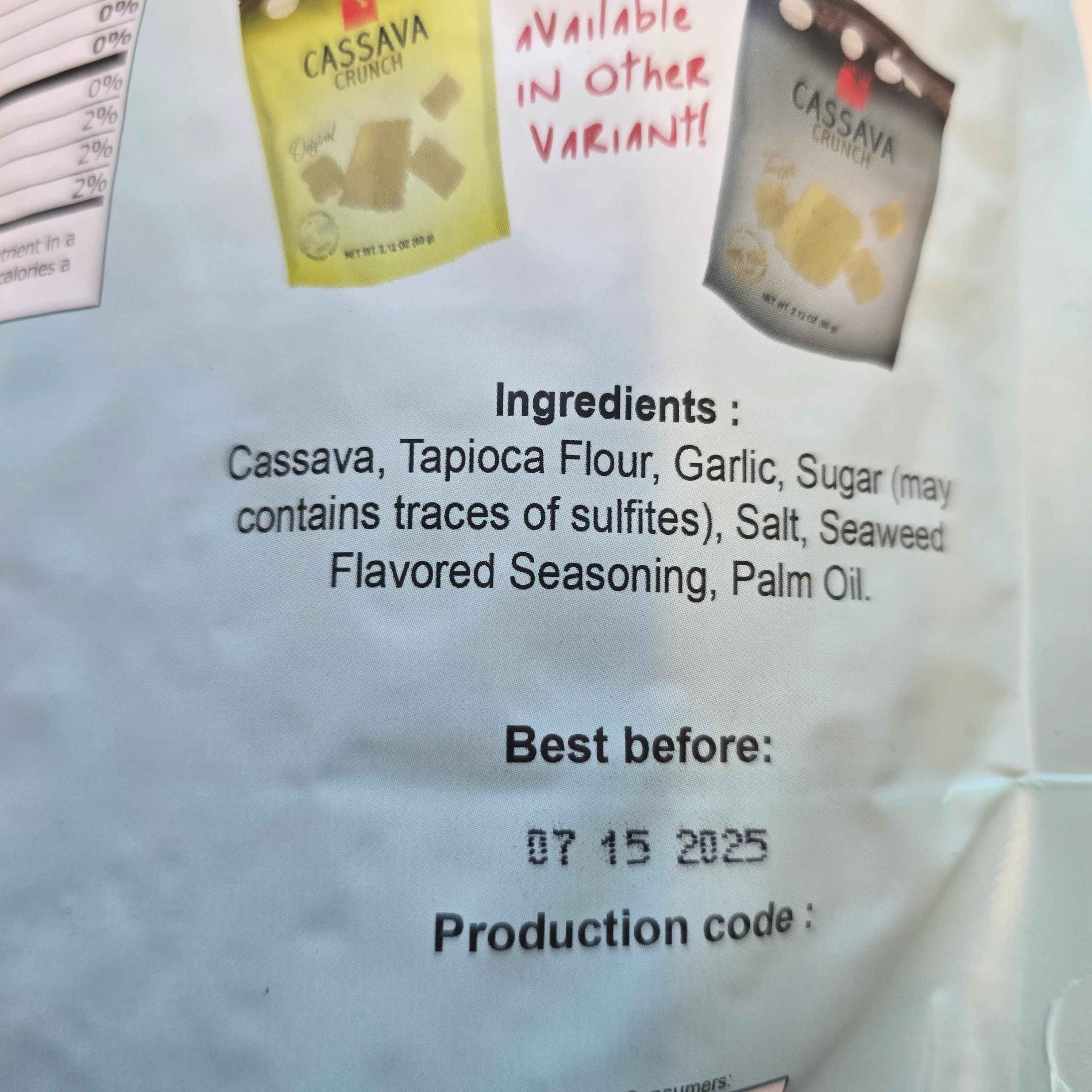 Takari Cassava Crunch 2.12 Oz Japanese Nori - Image 3