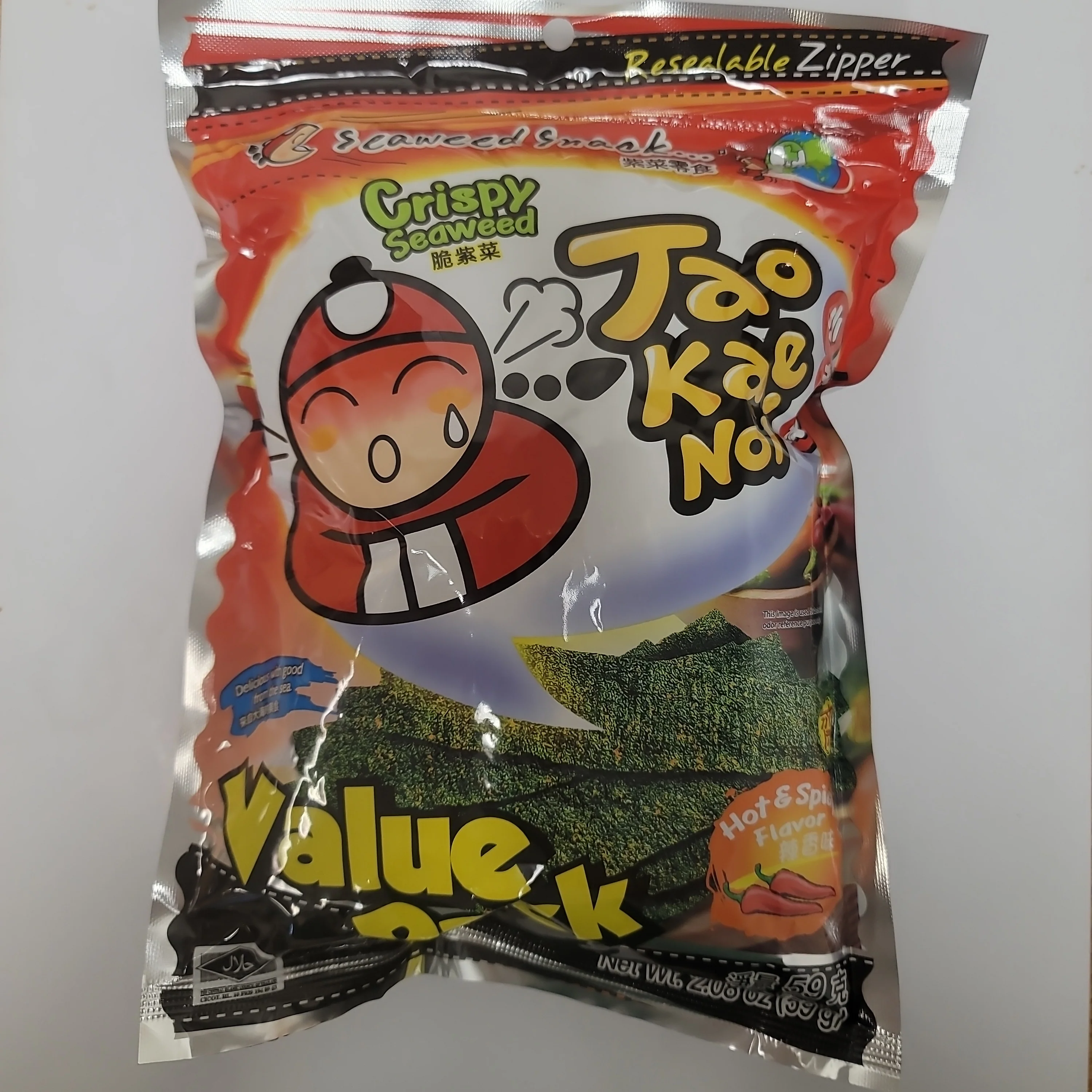 Taokaenoi Crispy Seaweed Hot & Spicy Flavor 59 g Value Pack