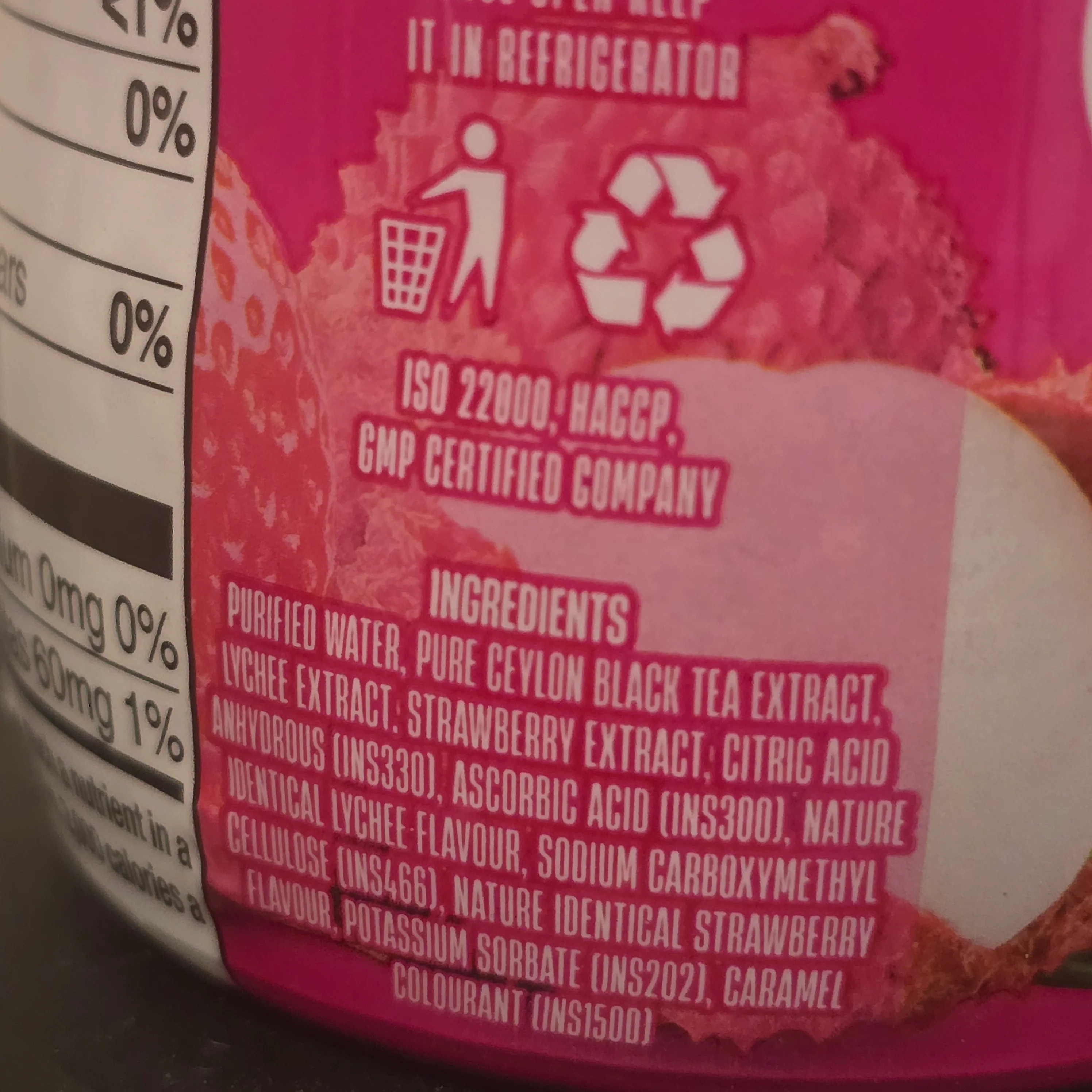 Tea4U Ceylon Iced Tea Black Tea with Lychee & Strawberry  Flavor Zero Sugar 300 ml - Image 3
