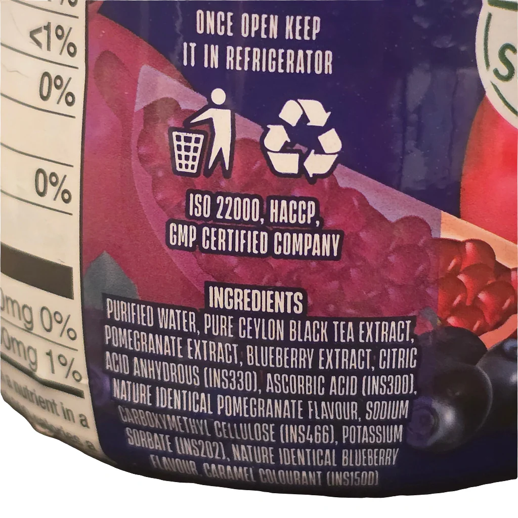 Tea4U Ceylon Iced Tea Black Tea with Pomegranate & Blue Berry Flavor Zero Sugar 300 ml - Image 3