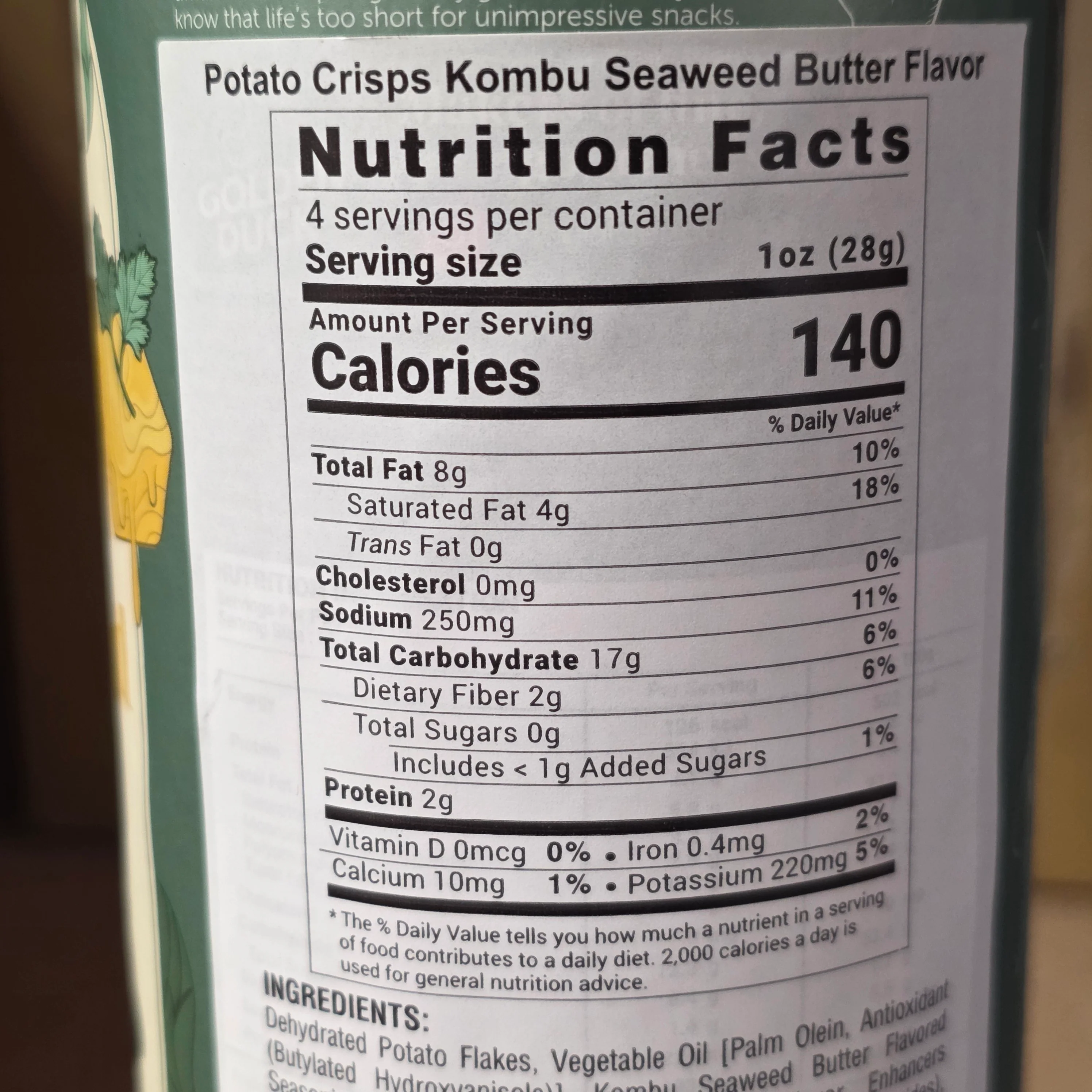 The Golden Duck Kombu Seaweed Butter Potato Crisps 125 g - Image 2