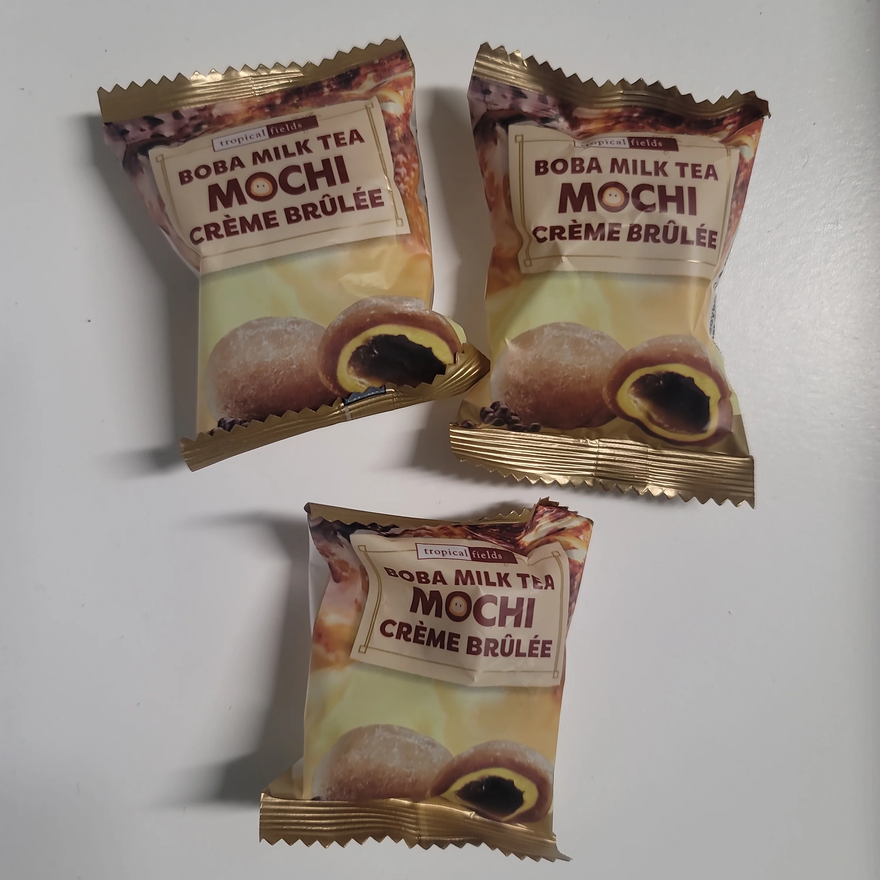 Tropical Field Boba Milk Tea Mochi Creme Brulle 3 Counts