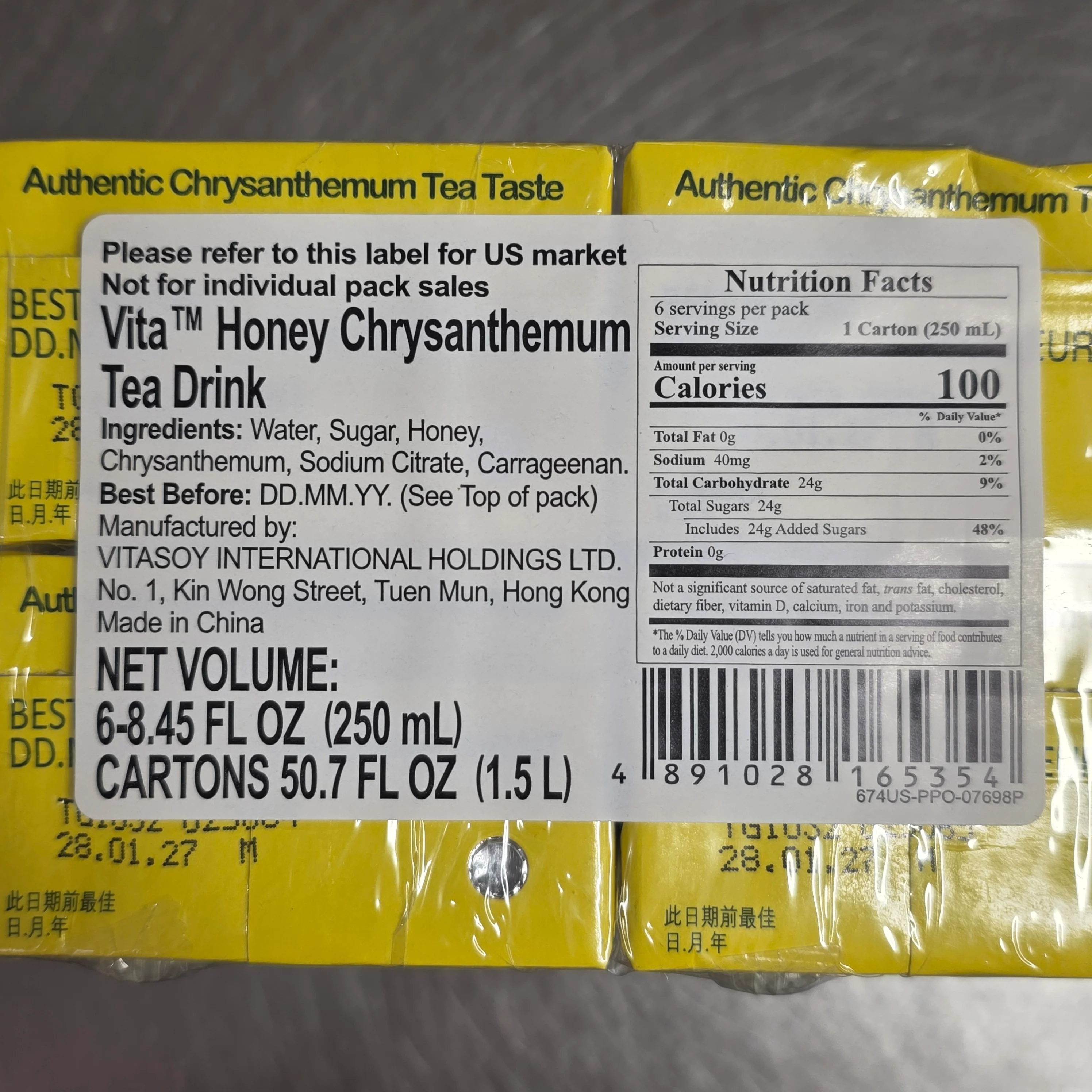 Vita Honey Chrysanthemum Tea Drink (6x250 ml) - Image 2