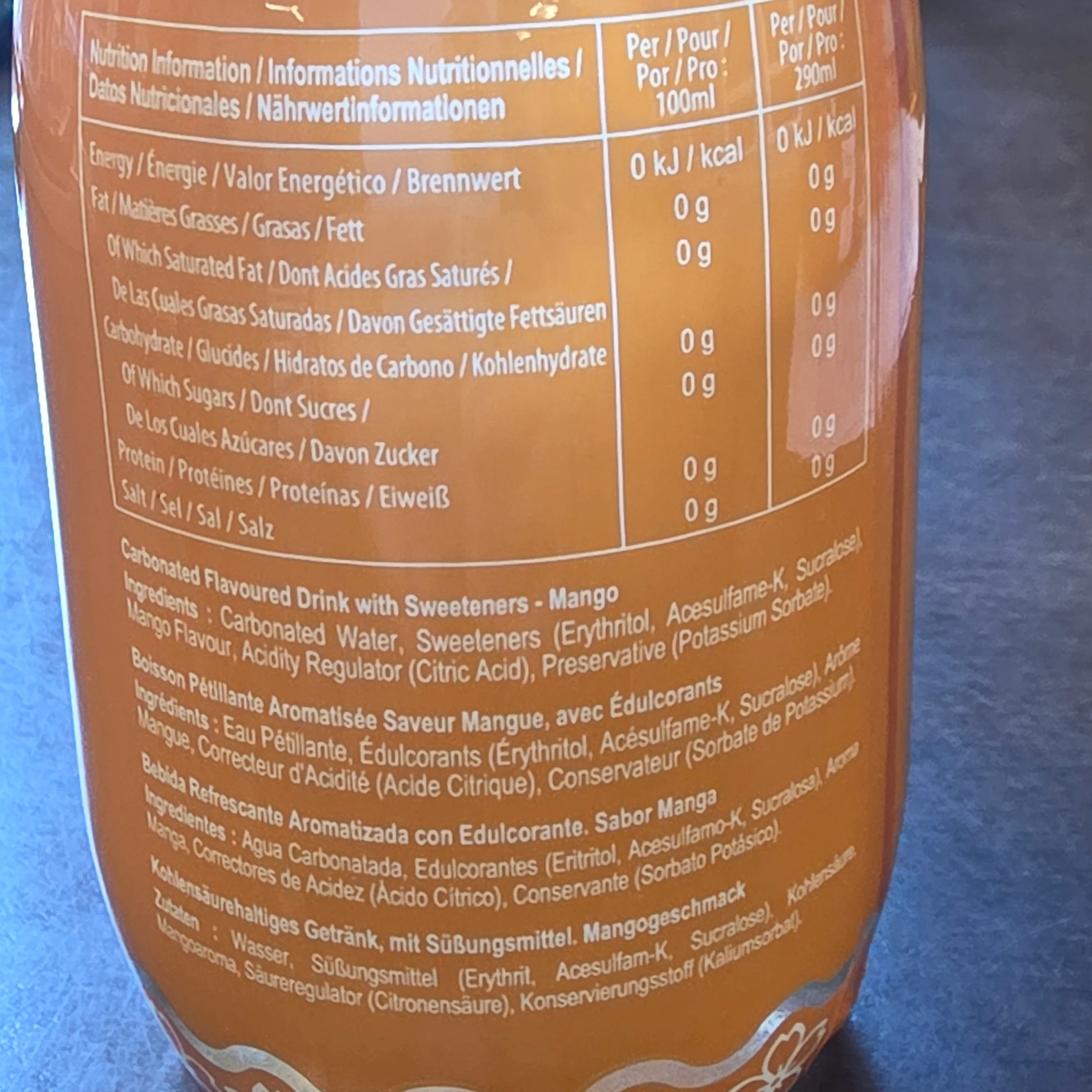 Walker's Japanese Sparkling Soda Mango Zero Sugar 290 ml - Image 2