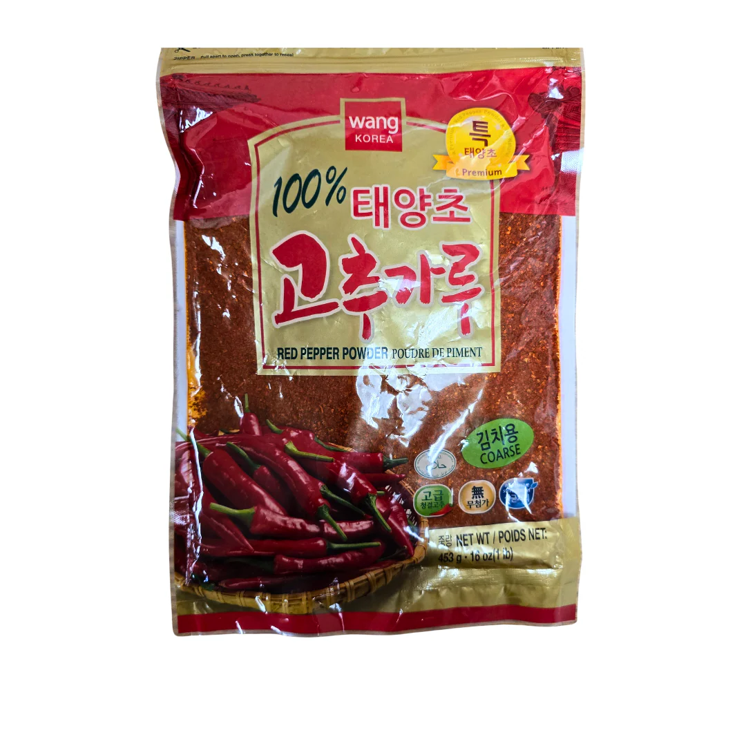 Wang Sun-Dried COARSE Gochugaru for Kimchi Red Pepper Flake Chilli Powder 1 Pound