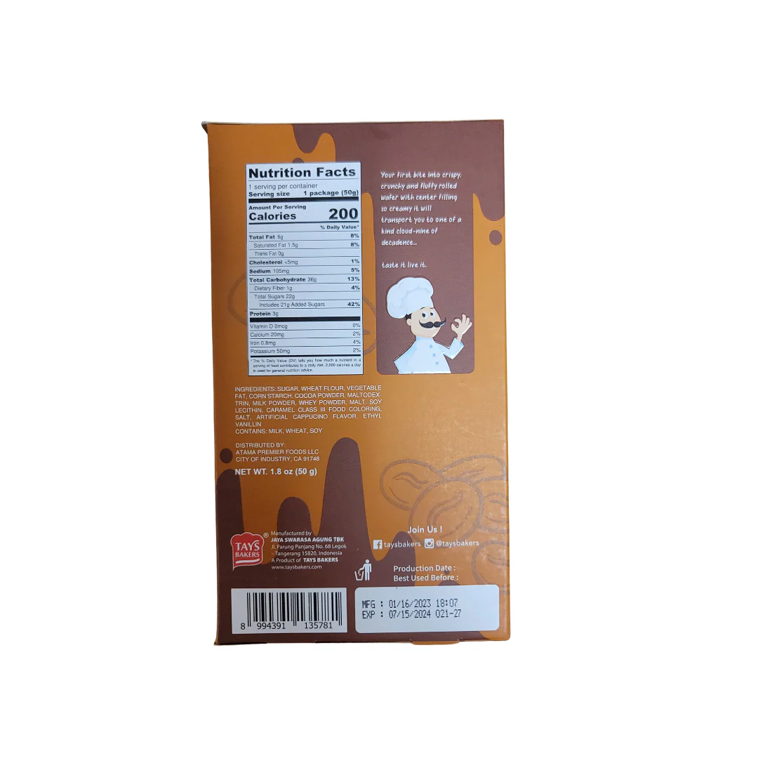 Wasuka Wafer Roll Cappucino 1.8 Oz (50 g) - Image 2
